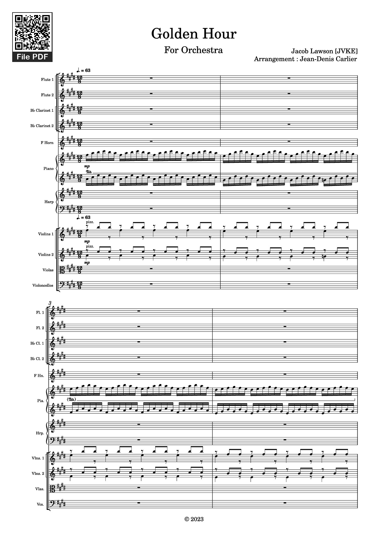 Sheet nhạc PDF bài Golden Hour Piano