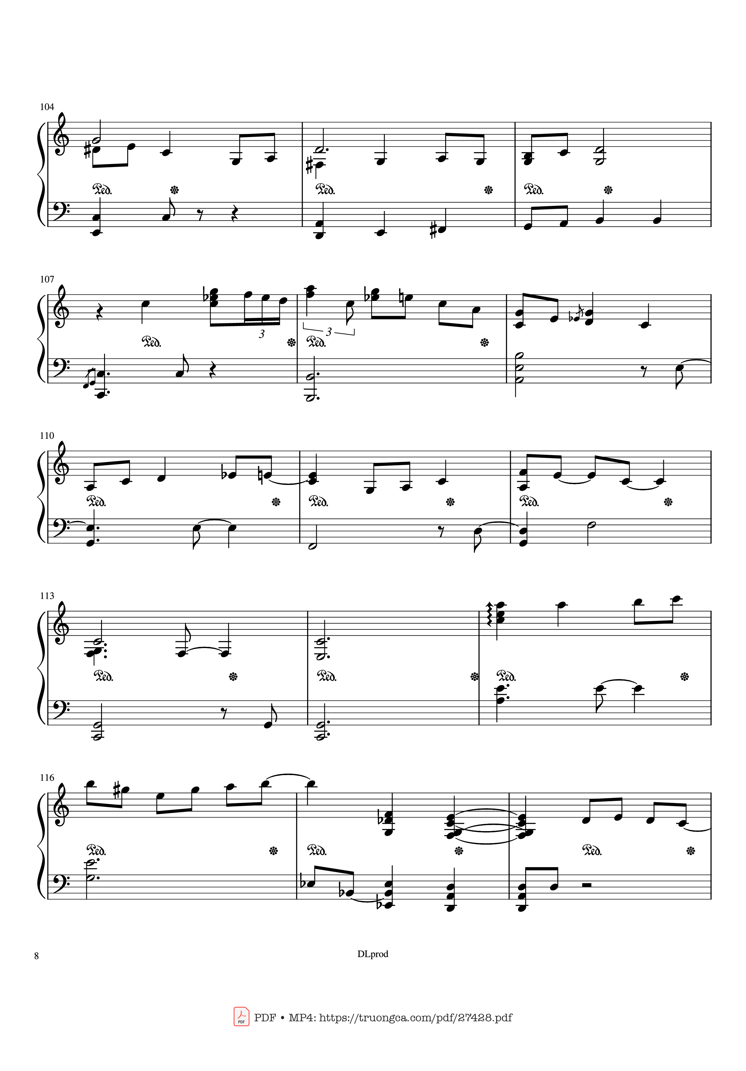 Trang 8 của Sheet nhạc PDF Piano bài hát Piano man - Billy Joel (Easy Piano) - Love-nsky