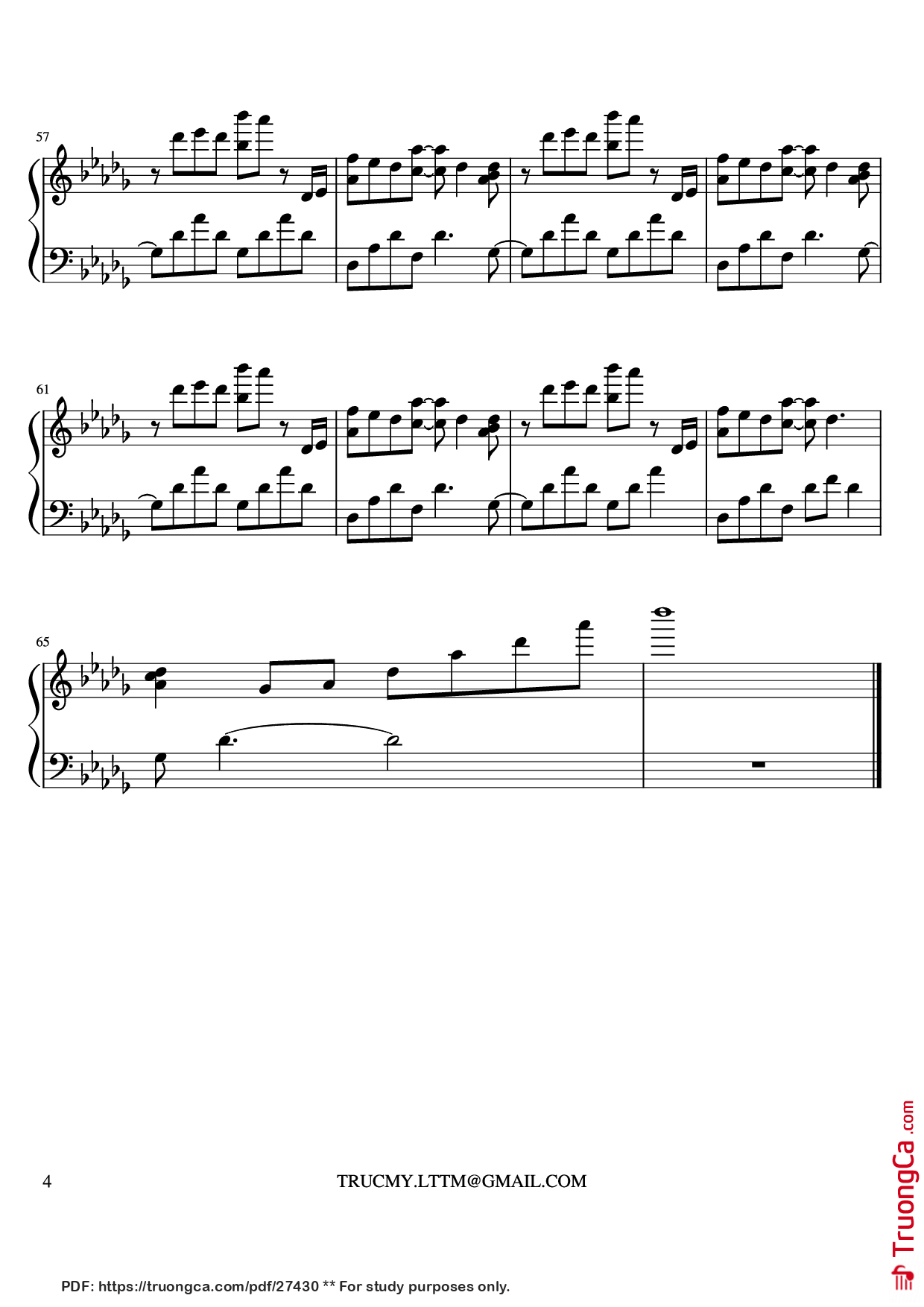 Trang 4 của Sheet nhạc PDF Piano bài hát Maybe Yurima Piano - YURIMA