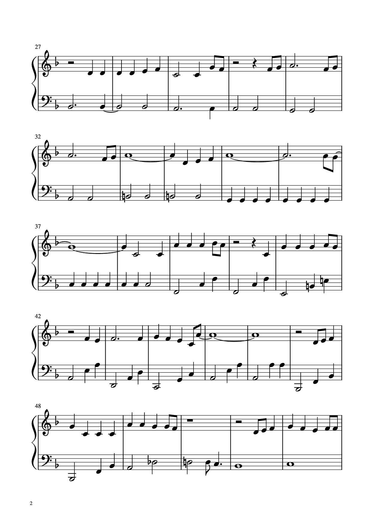 Trang 2 của Sheet nhạc PDF Piano bài hát Kamado Tanjiro no Uta - Kimetsu no yaiba EASSY Piano - Undefined