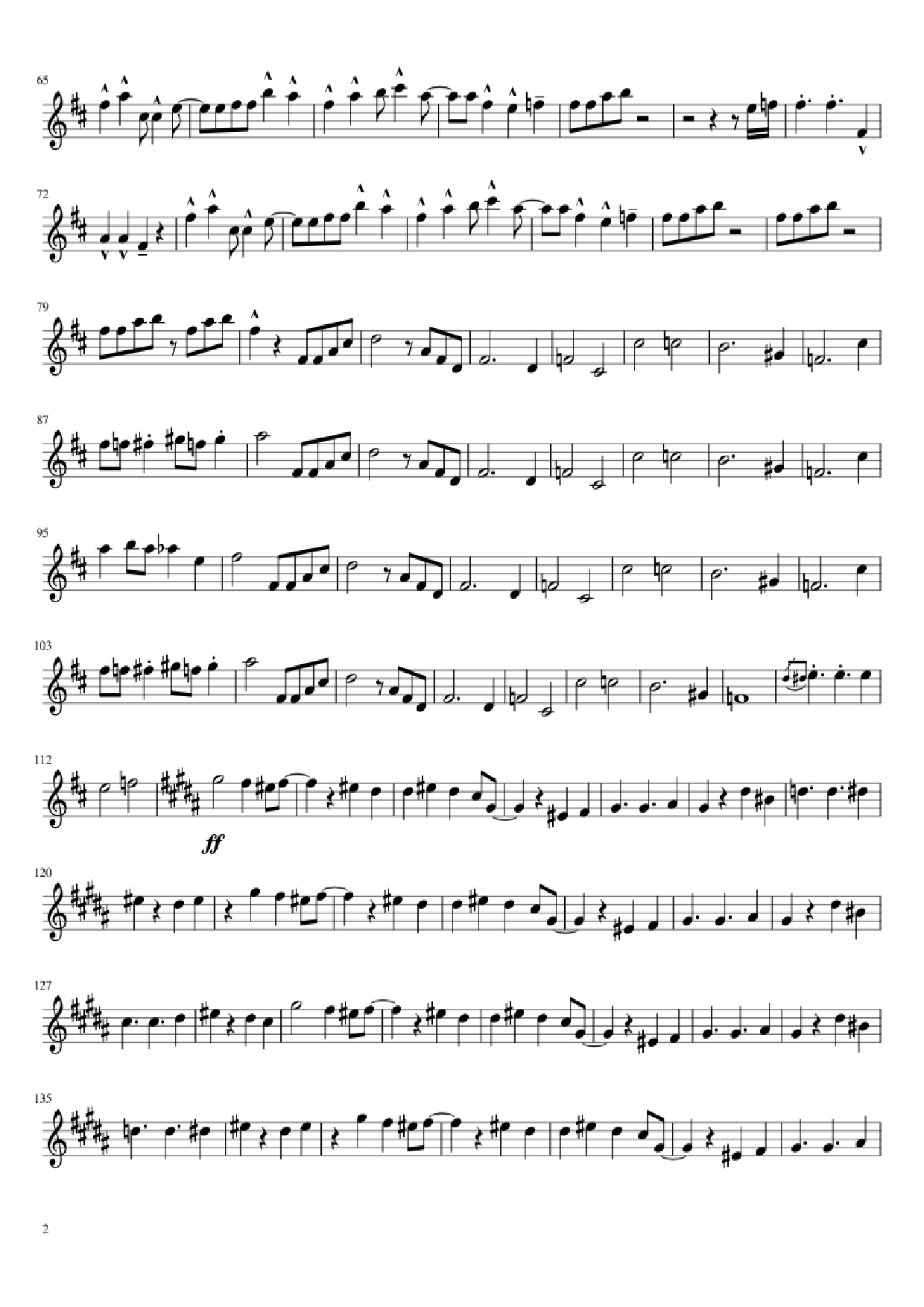 Trang 2 của Sheet nhạc PDF bài hát Death By Glamour Clarinet Solo - Moofin