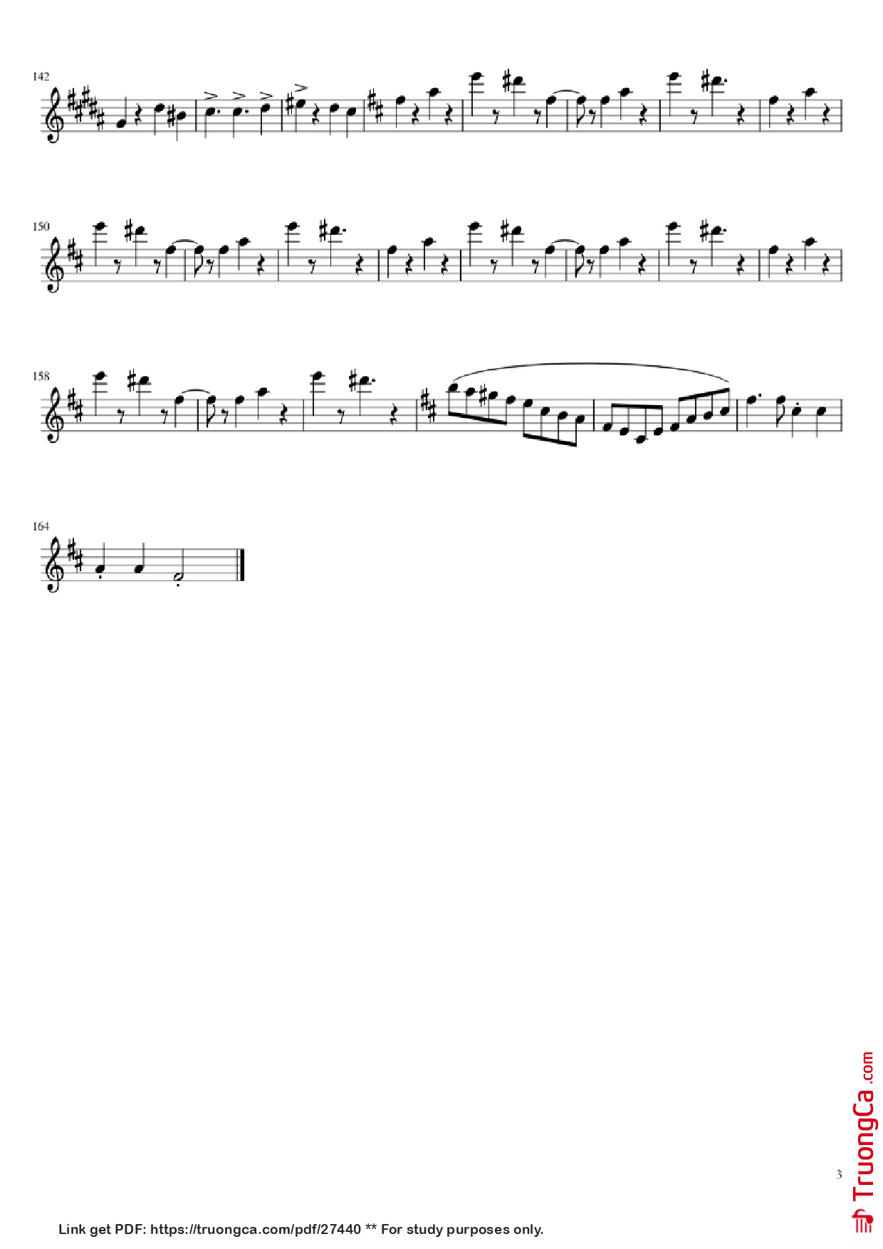 Trang 3 của Sheet nhạc PDF bài hát Death By Glamour Clarinet Solo - Moofin