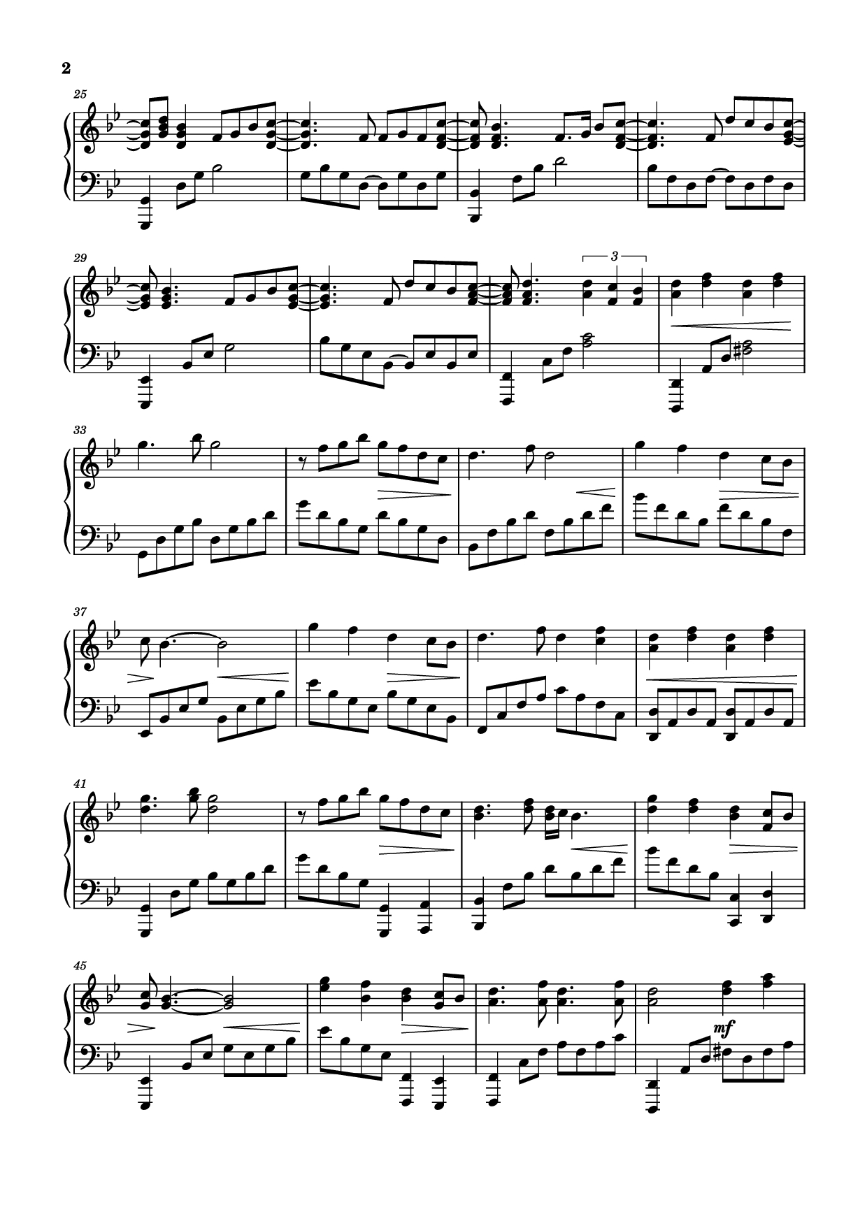Trang 2 của Sheet nhạc PDF Piano bài hát Too Sweet [sped up] Piano - XZeron