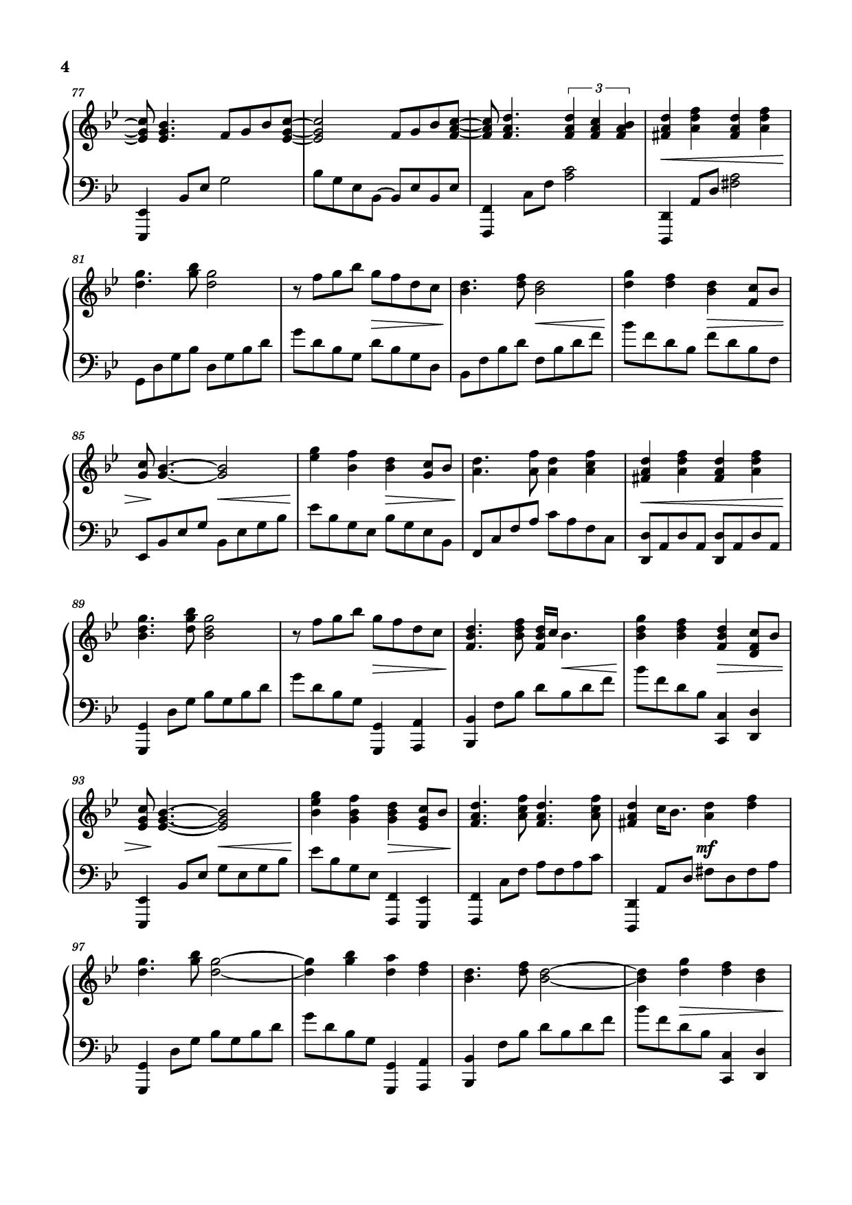 Trang 4 của Sheet nhạc PDF Piano bài hát Too Sweet [sped up] Piano - XZeron