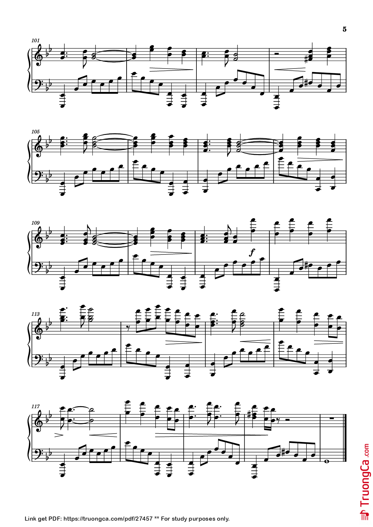 Trang 5 của Sheet nhạc PDF Piano bài hát Too Sweet [sped up] Piano - XZeron