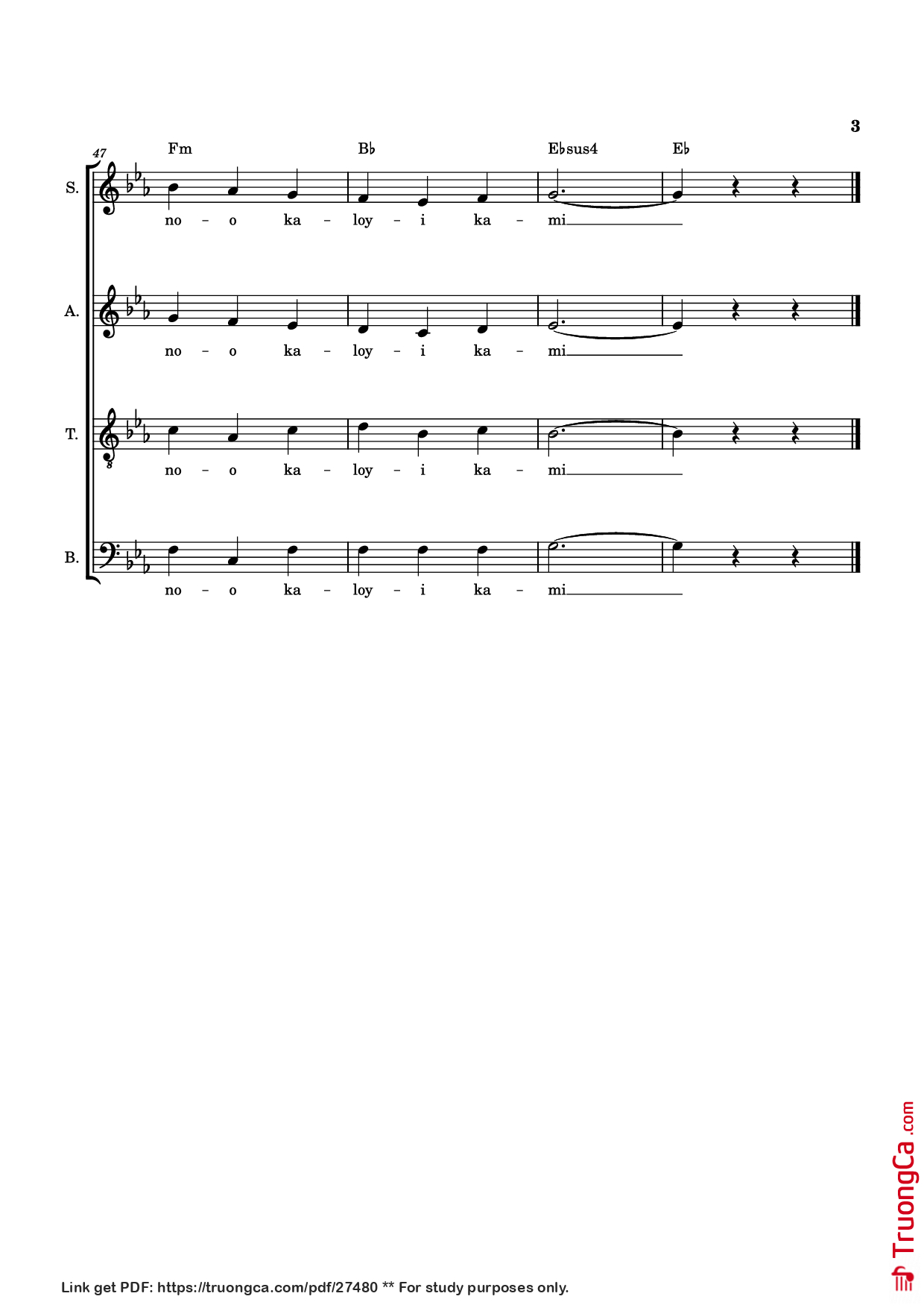 Trang 3 của Sheet nhạc PDF Guitar Tab bài hát Kyrie (8th Mass) Guitar TAB - Msgr. R. Villanueva