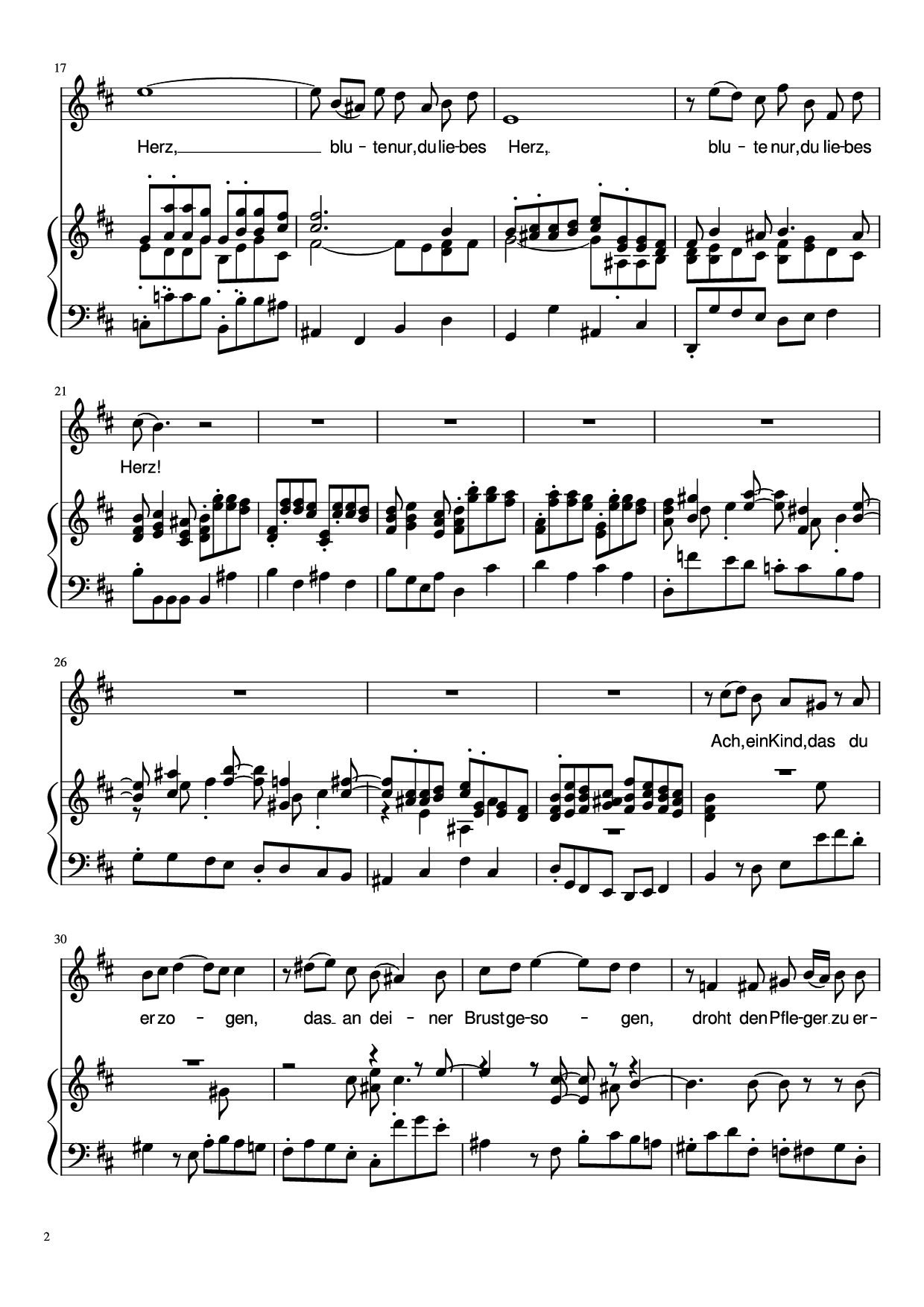 Trang 2 của Sheet nhạc PDF Piano bài hát Blute nur, du liebes herz! Piano - J. S. Bach