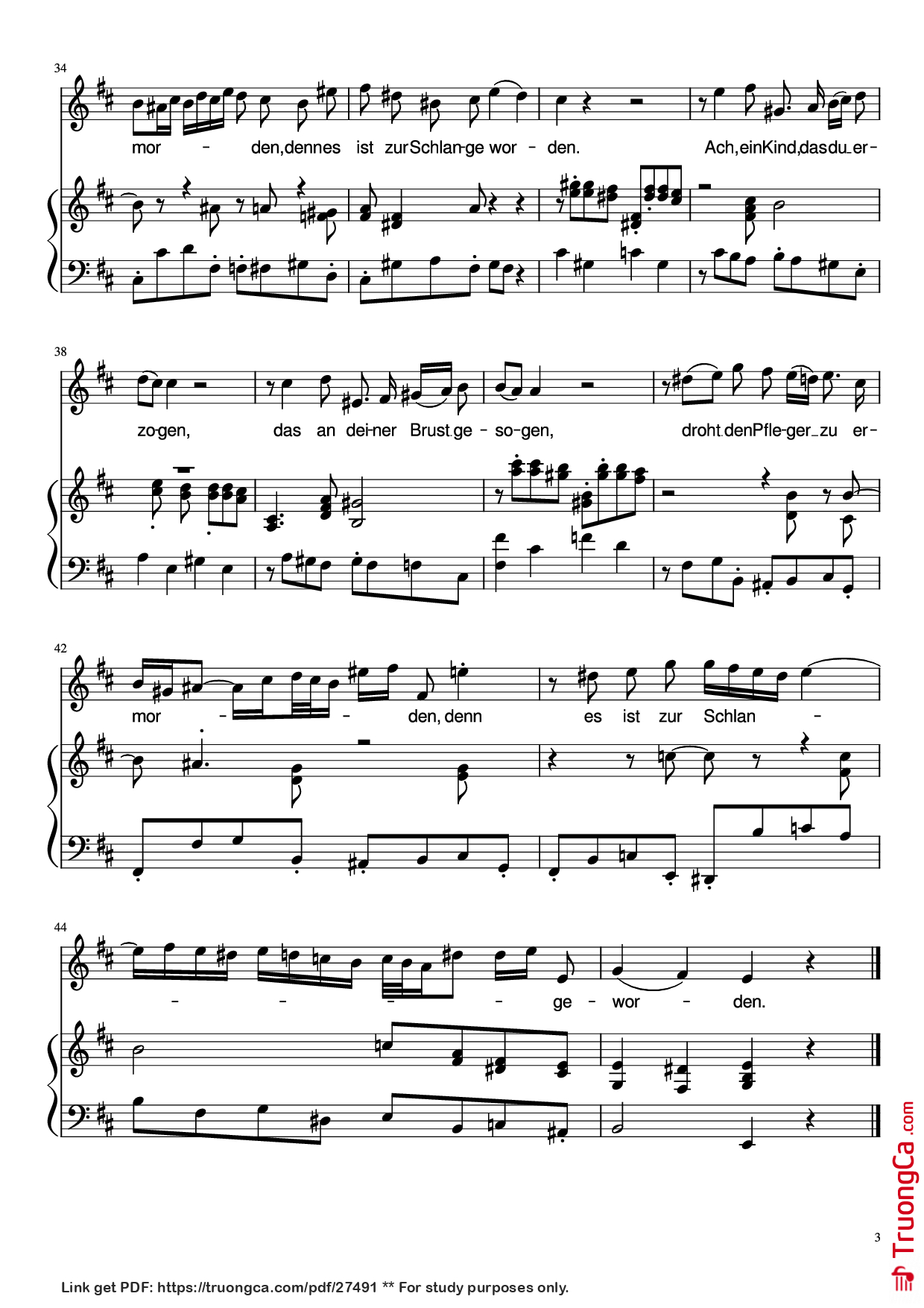 Trang 3 của Sheet nhạc PDF Piano bài hát Blute nur, du liebes herz! Piano - J. S. Bach