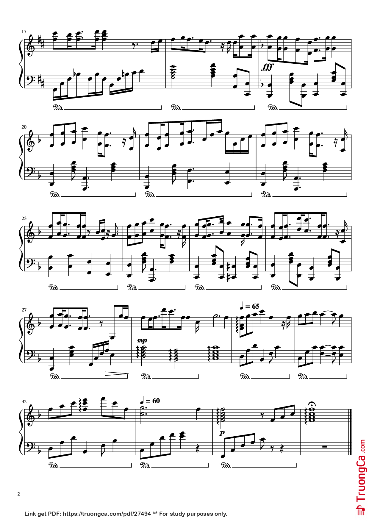 Trang 2 của Sheet nhạc PDF Piano bài hát Violet Evergarden OP - Sincerely Piano - TRUE (Miho Karasawa