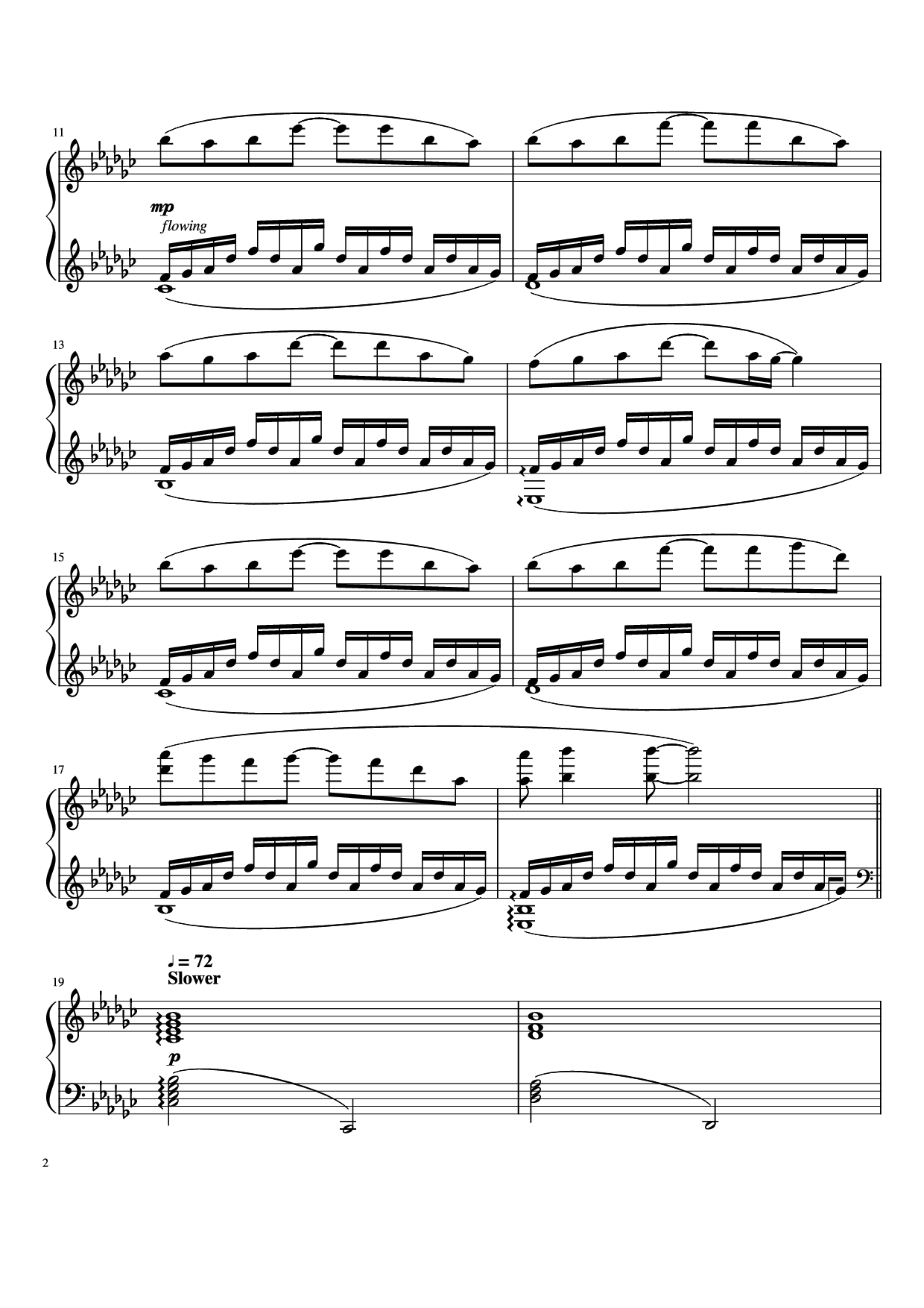Trang 2 của Sheet nhạc PDF Piano bài hát Again Piano - Performed by TheIshter Sheets by Bomb & Kou Revised by Großmeister Gee