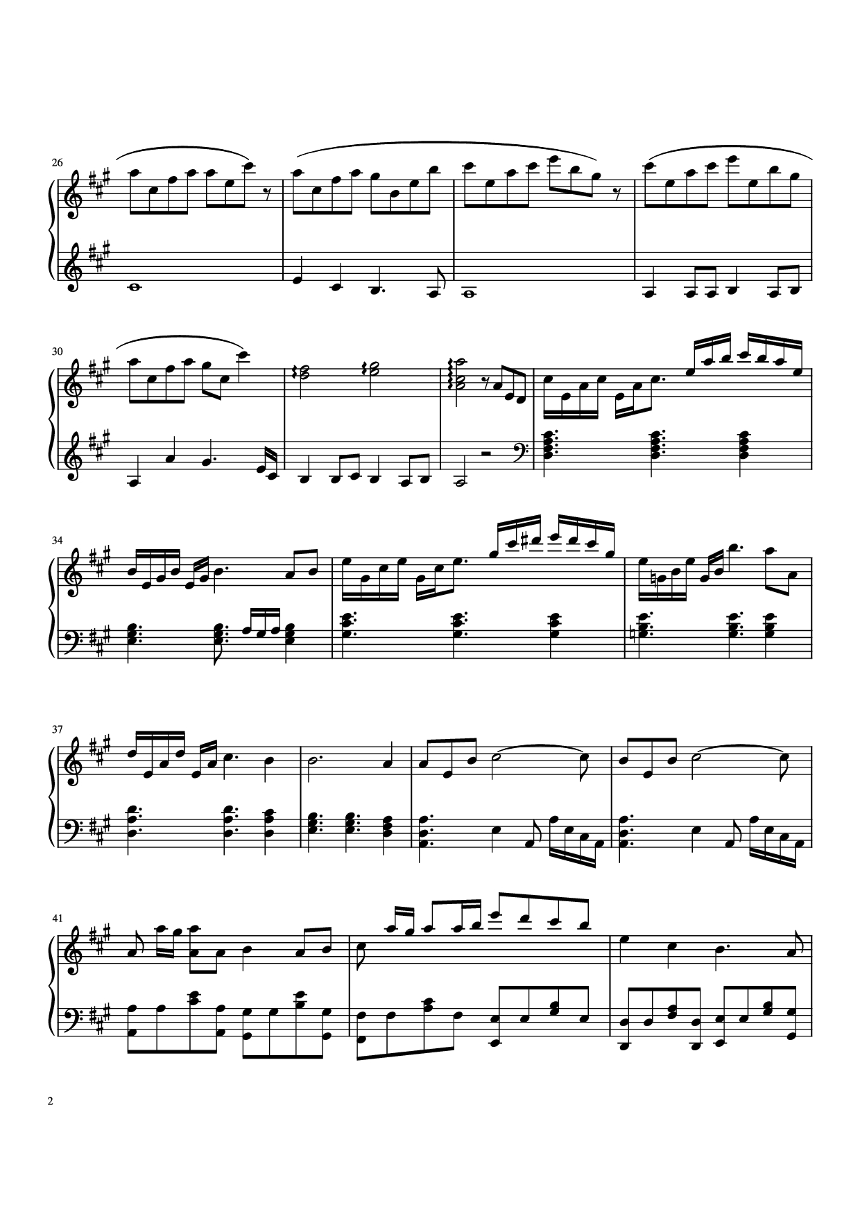 Trang 2 của Sheet nhạc PDF Piano bài hát Michishirube Piano - Minori Chihara