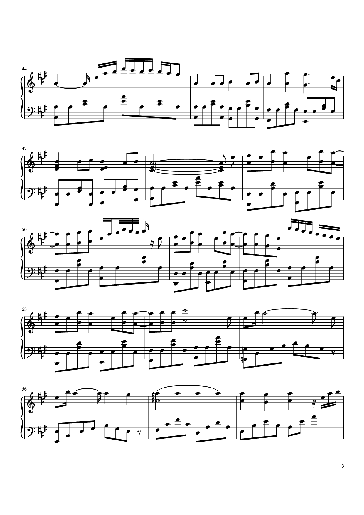 Trang 3 của Sheet nhạc PDF Piano bài hát Michishirube Piano - Minori Chihara