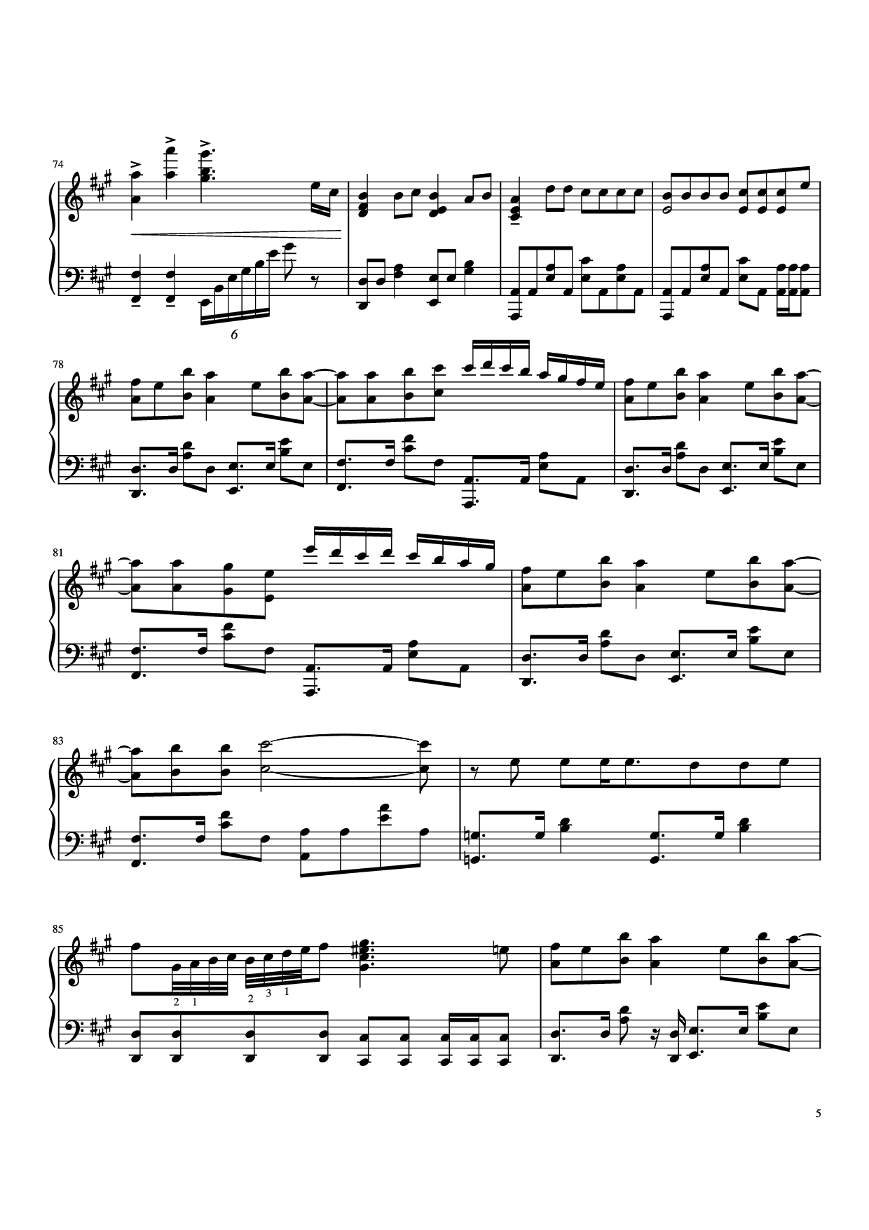 Trang 5 của Sheet nhạc PDF Piano bài hát Michishirube Piano - Minori Chihara