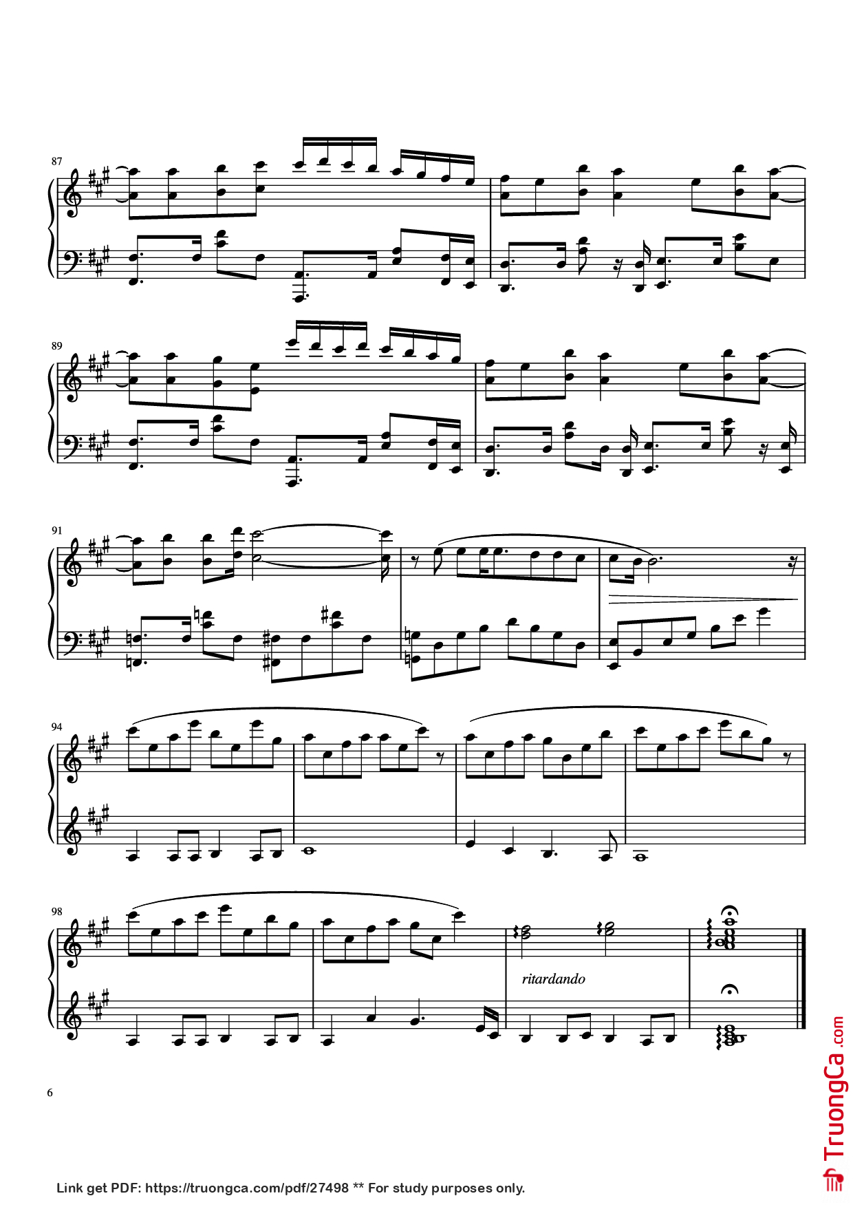Trang 6 của Sheet nhạc PDF Piano bài hát Michishirube Piano - Minori Chihara