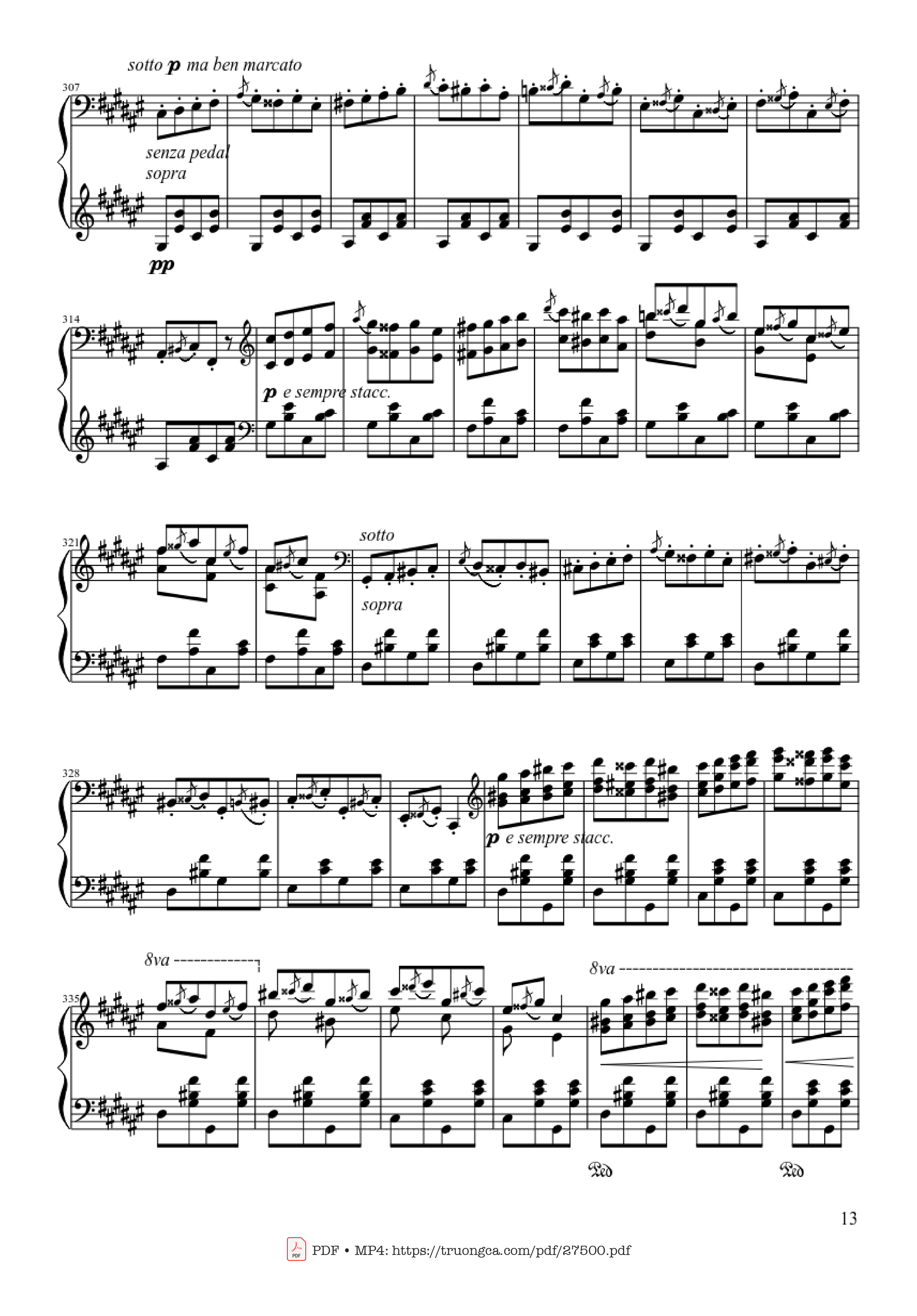 Trang 13 của Sheet nhạc PDF Piano bài hát Hungarian Rhapsody No. 2 - Franz Liszt