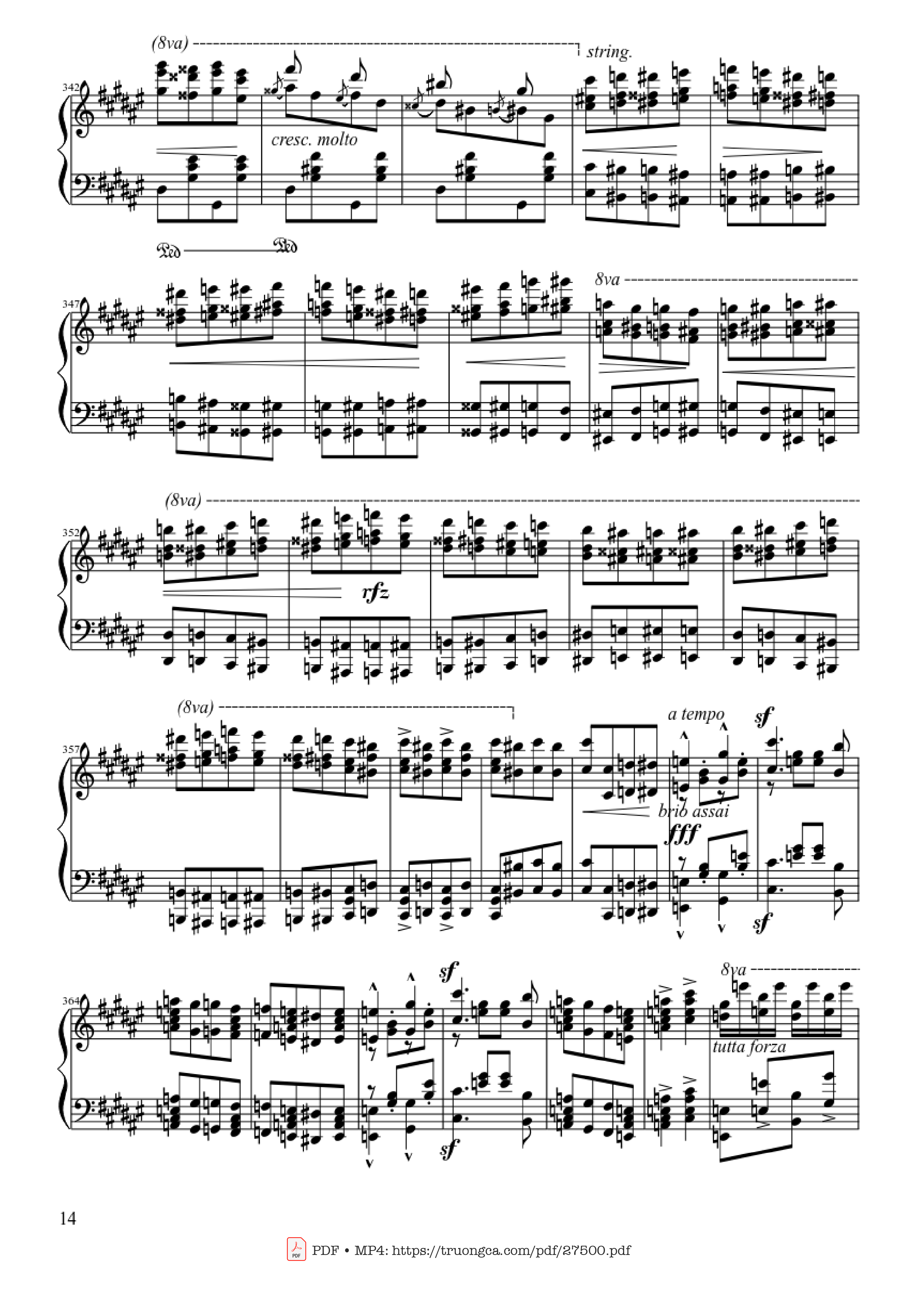 Trang 14 của Sheet nhạc PDF Piano bài hát Hungarian Rhapsody No. 2 - Franz Liszt