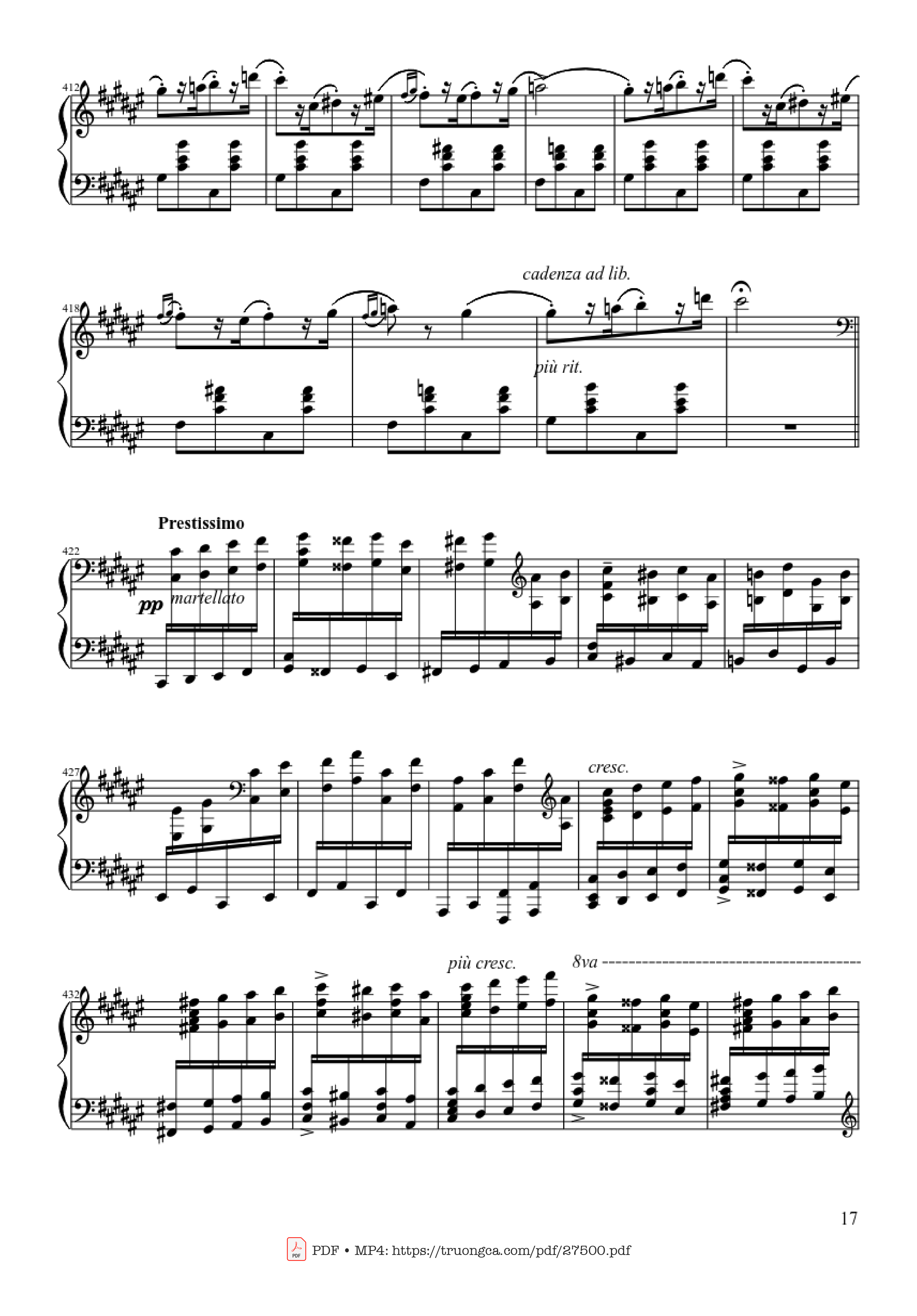 Trang 17 của Sheet nhạc PDF Piano bài hát Hungarian Rhapsody No. 2 - Franz Liszt