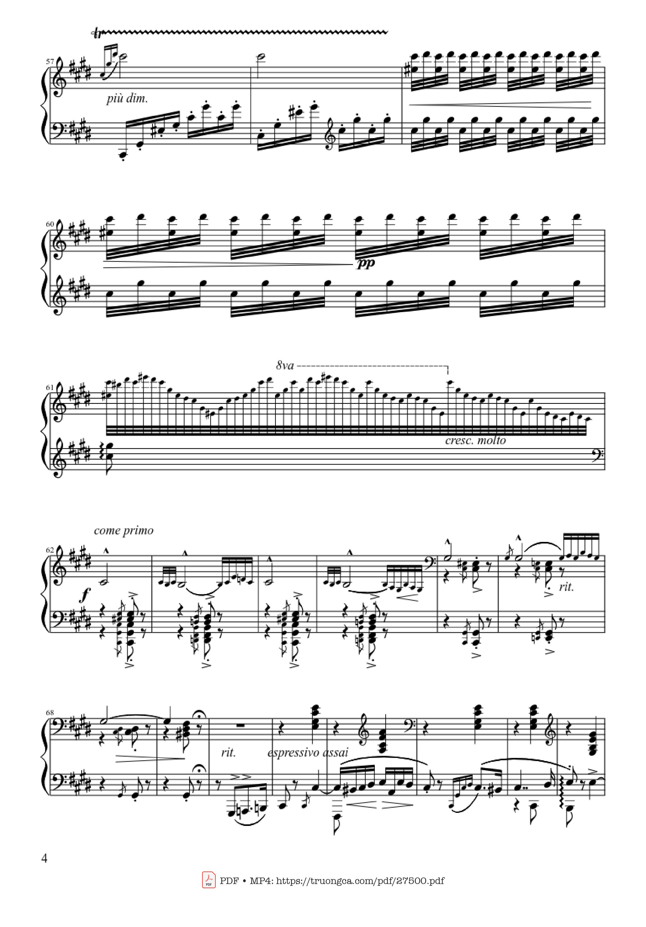 Trang 4 của Sheet nhạc PDF Piano bài hát Hungarian Rhapsody No. 2 - Franz Liszt