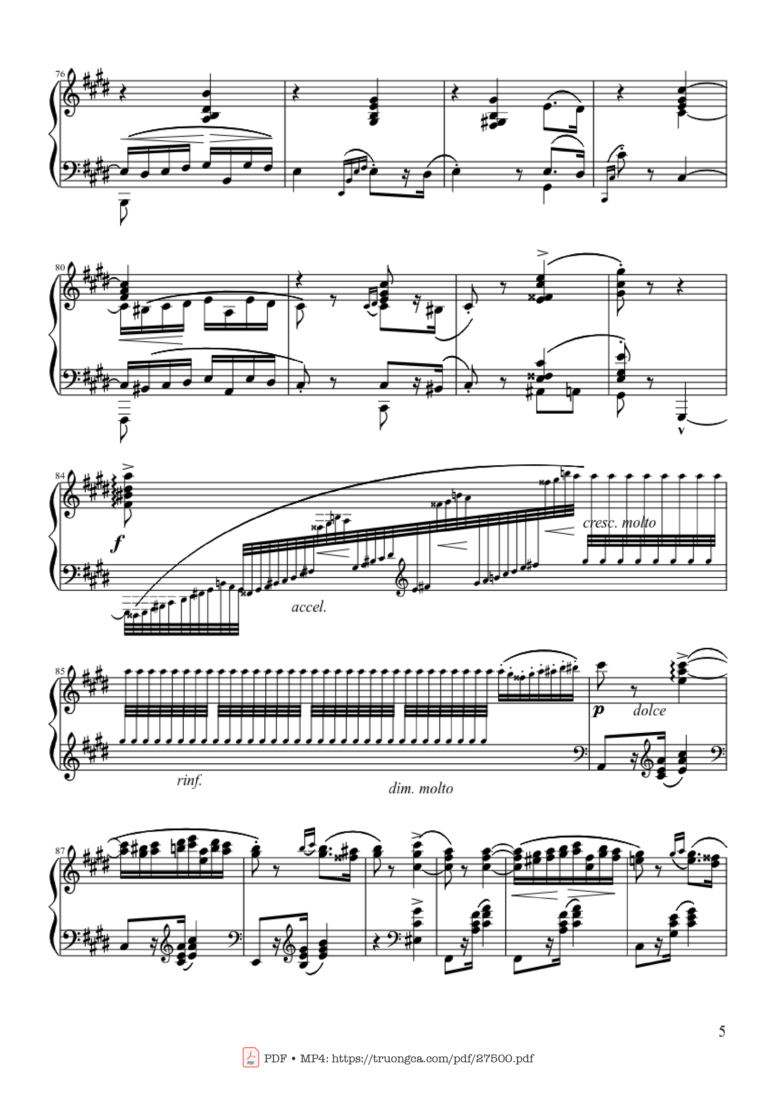 Trang 5 của Sheet nhạc PDF Piano bài hát Hungarian Rhapsody No. 2 - Franz Liszt