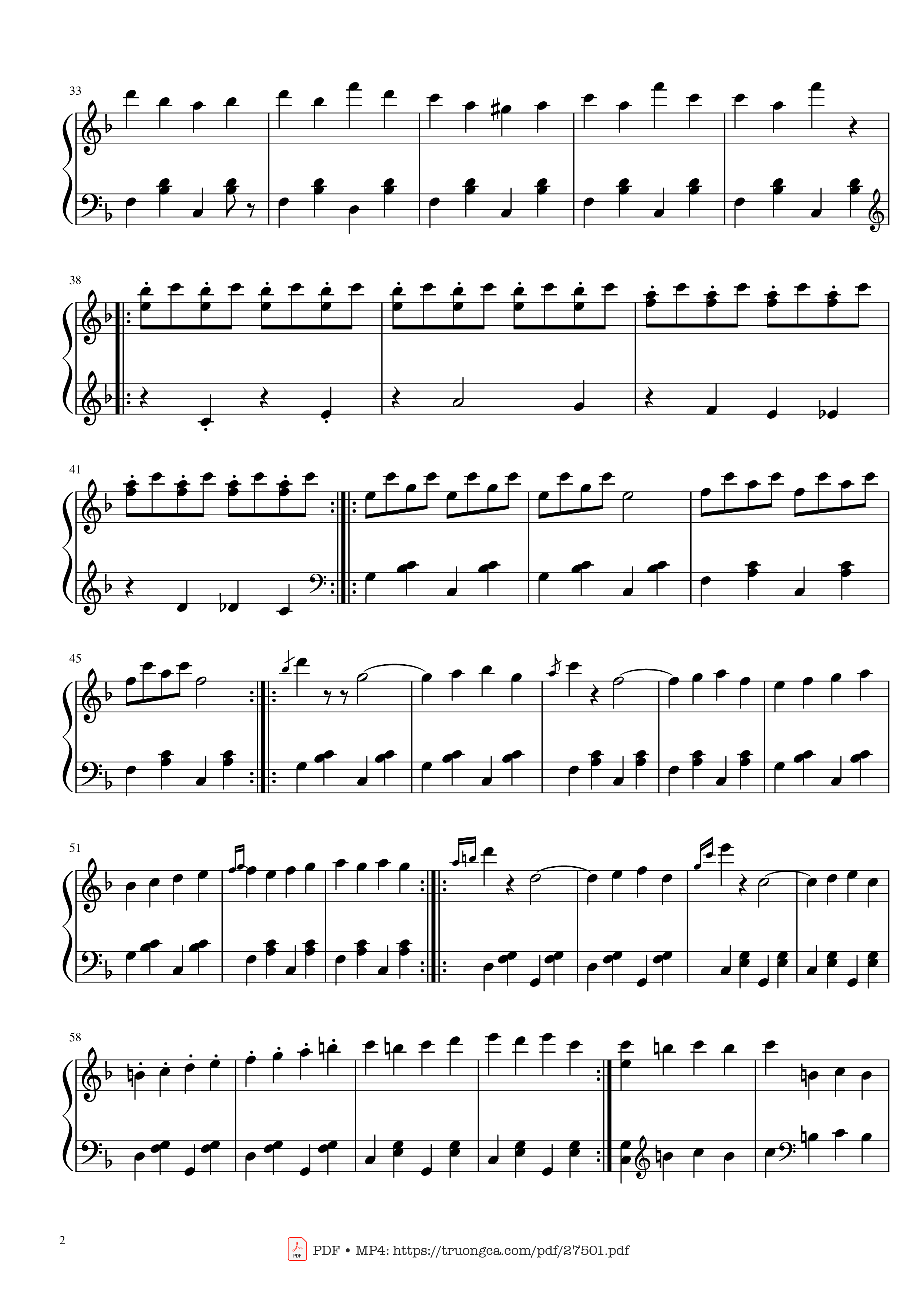 Trang 2 của Sheet nhạc PDF Piano bài hát Hungarian Rhapsody No. 2 (easy) - Franz Liszt