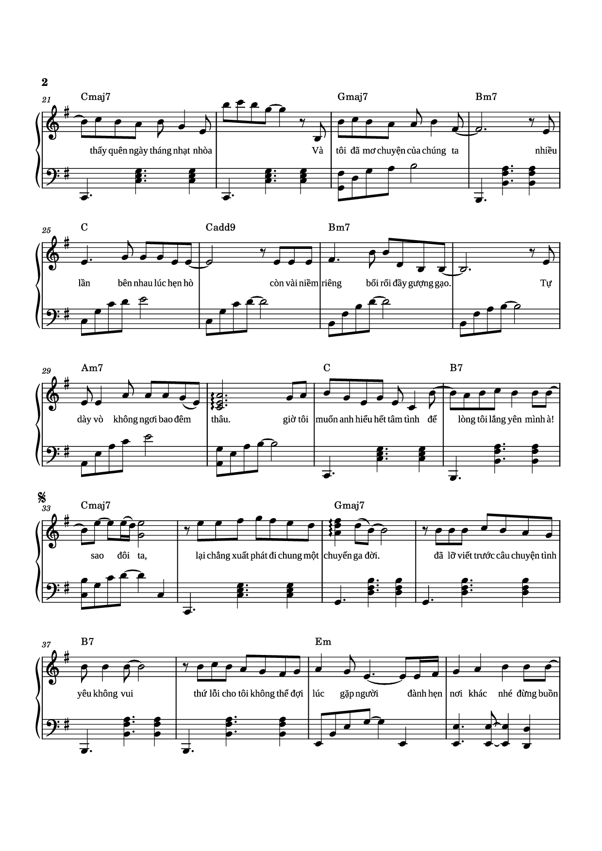 Trang 2 của Sheet nhạc PDF Piano bài hát Sau Lời từ Khước (OST Mai) Piano - Phan Mạnh Quỳnh