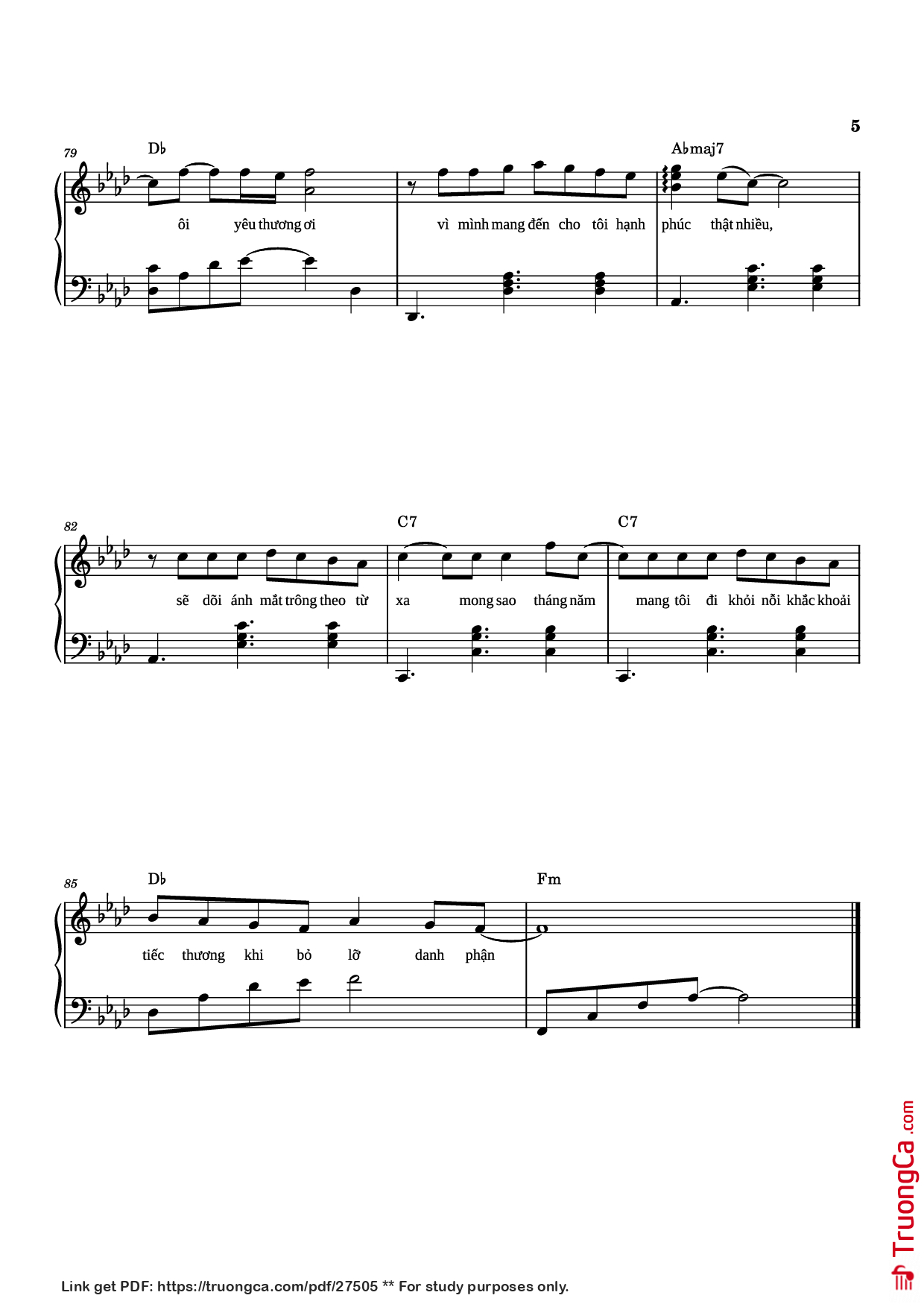 Trang 5 của Sheet nhạc PDF Piano bài hát Sau Lời từ Khước (OST Mai) Piano - Phan Mạnh Quỳnh