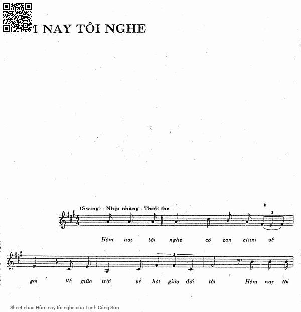 Sheet nhạc Hôm nay tôi nghe