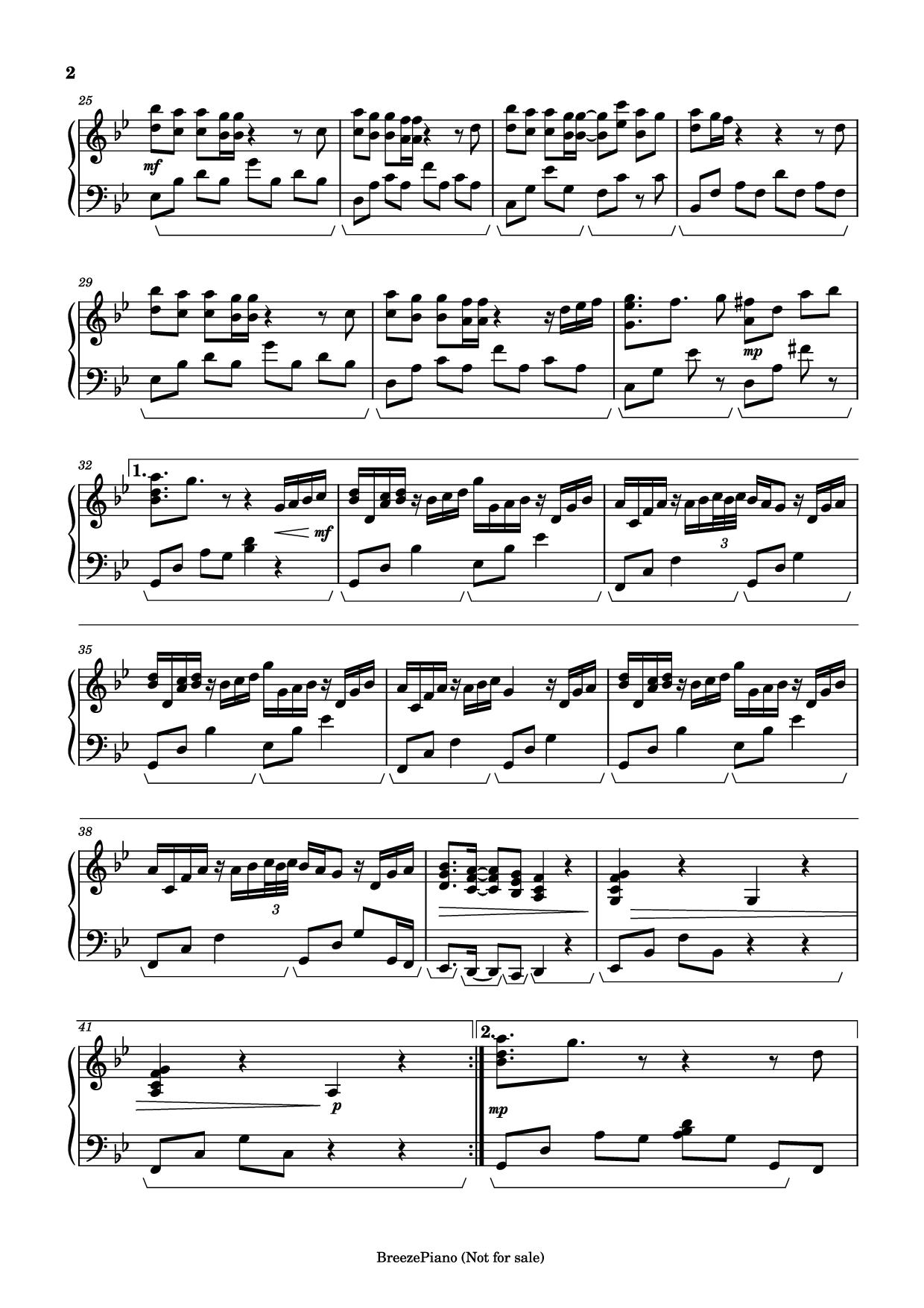 Trang 2 của Sheet nhạc PDF Piano bài hát A letter Piano - Yukie Nishimura