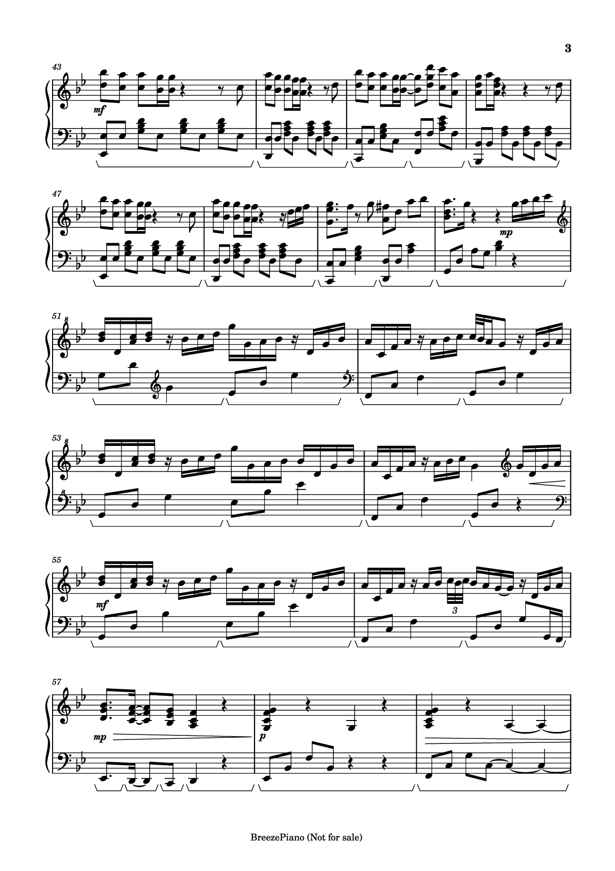 Trang 3 của Sheet nhạc PDF Piano bài hát A letter Piano - Yukie Nishimura