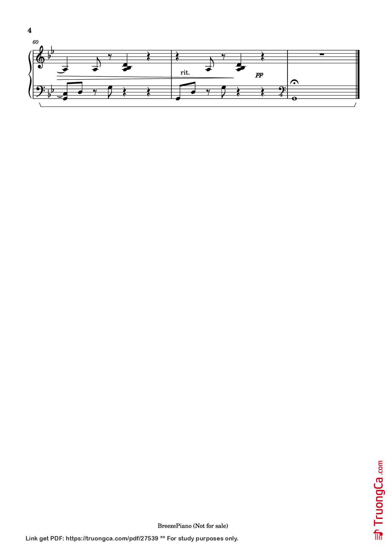 Trang 4 của Sheet nhạc PDF Piano bài hát A letter Piano - Yukie Nishimura