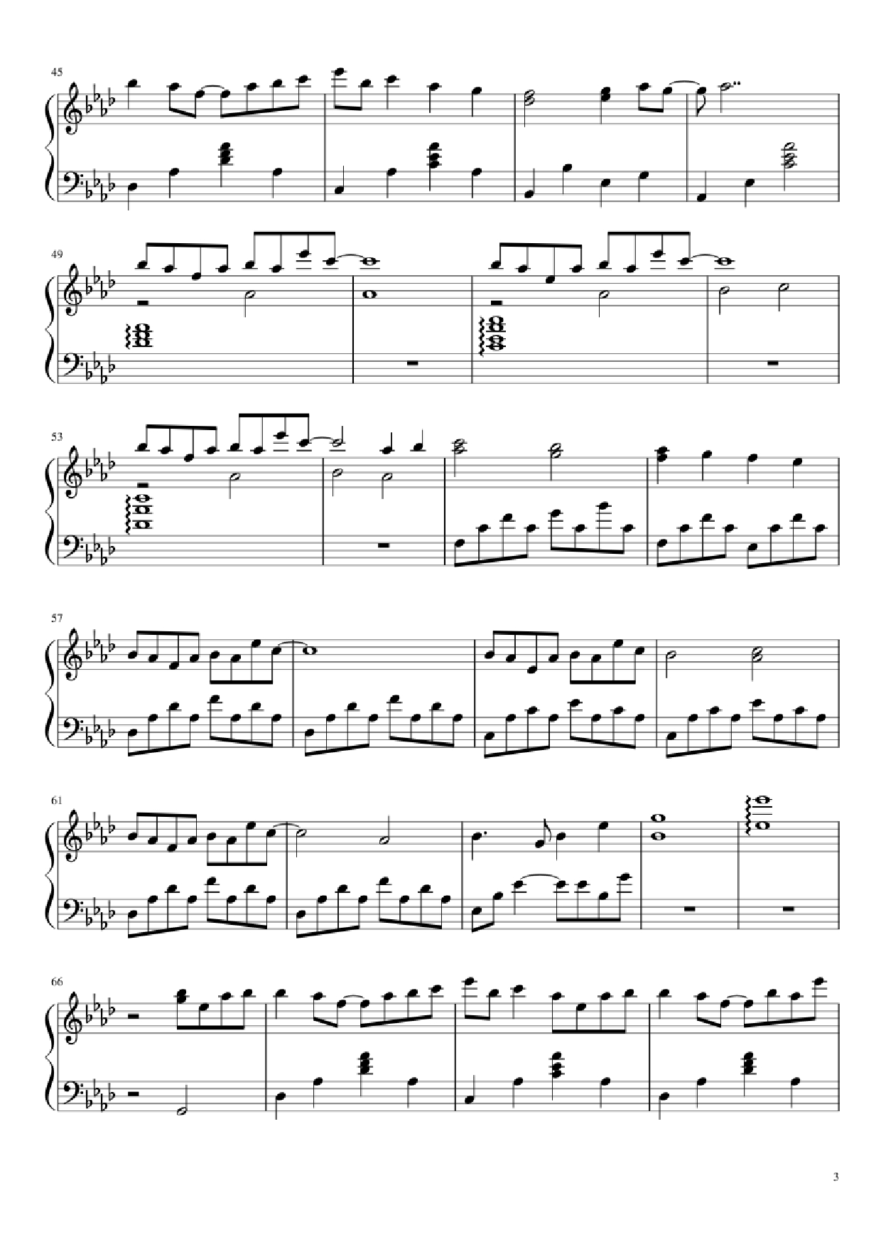 Trang 3 của Sheet nhạc PDF Piano bài hát Dango Daikazoku Piano - Jun Maeda