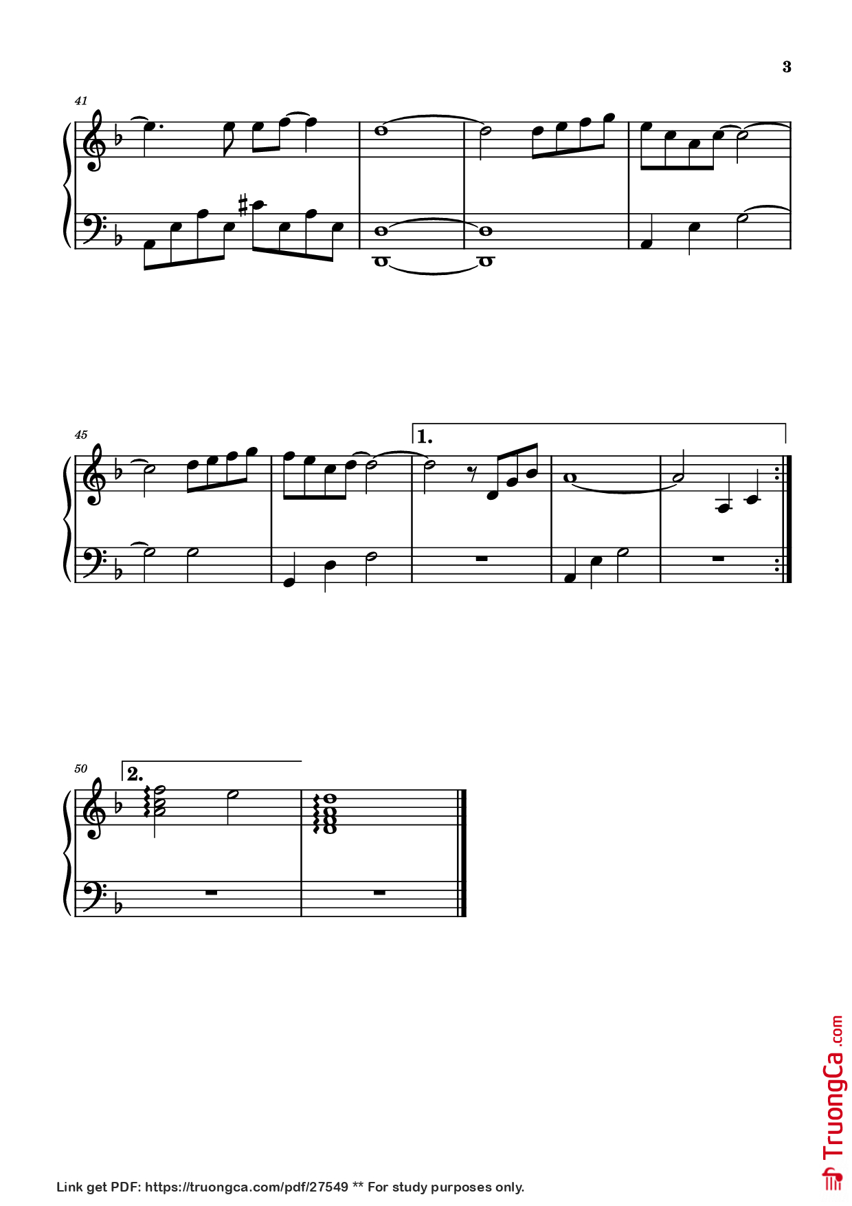 Trang 3 của Sheet nhạc PDF Piano bài hát Xem Như Em Chẳng May Piano - Trung Ngon