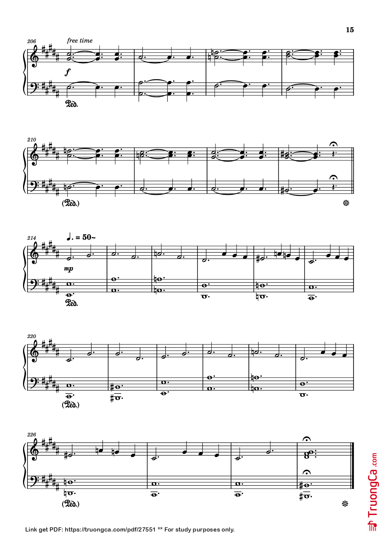 Trang 15 của Sheet nhạc PDF bài hát Rockets Fall On Rocket Falls Piano - Transcribed by: Sam Anderson