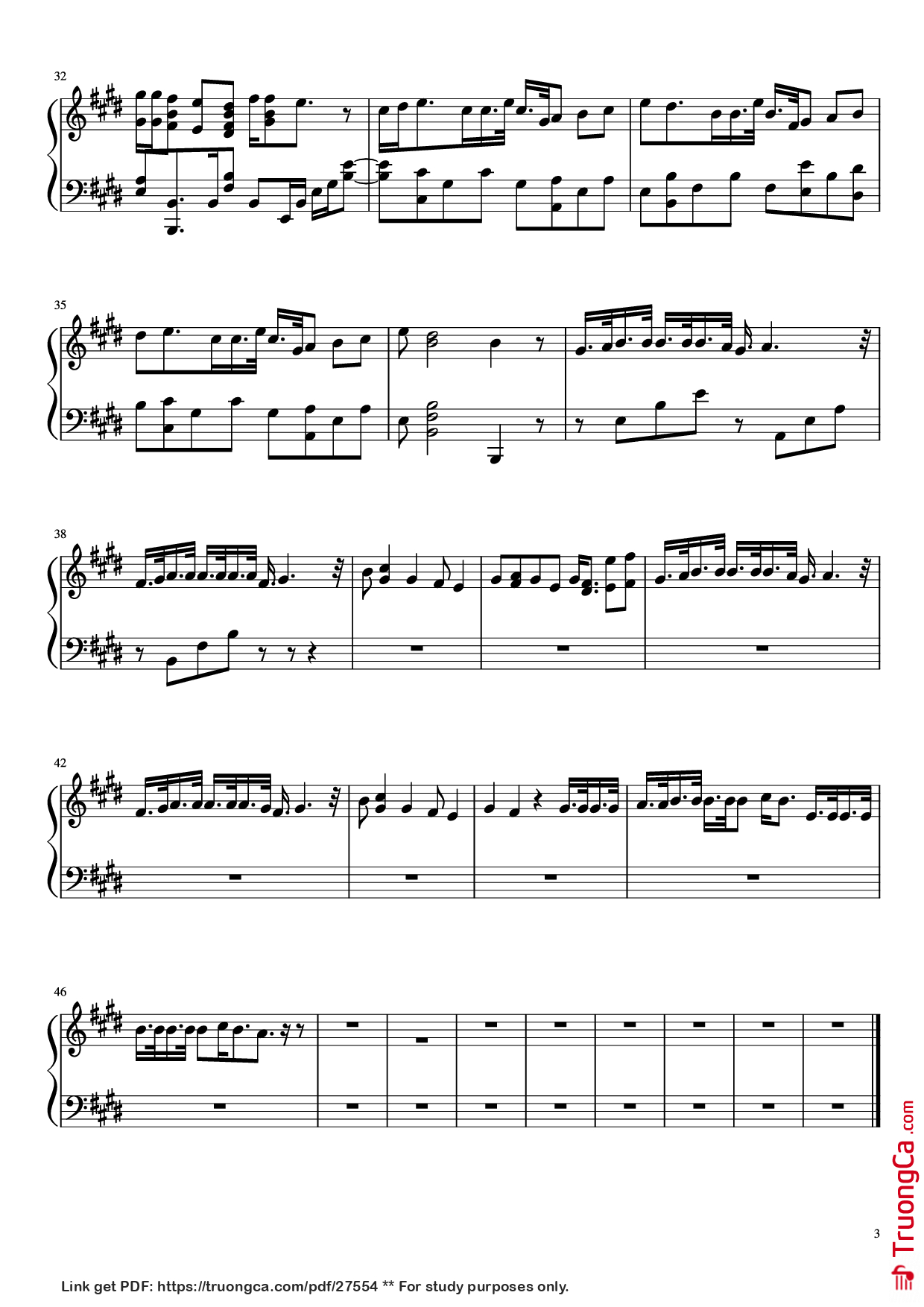 Trang 3 của Sheet nhạc PDF Piano bài hát Hello Mr My Yesterday Piano - Undefined