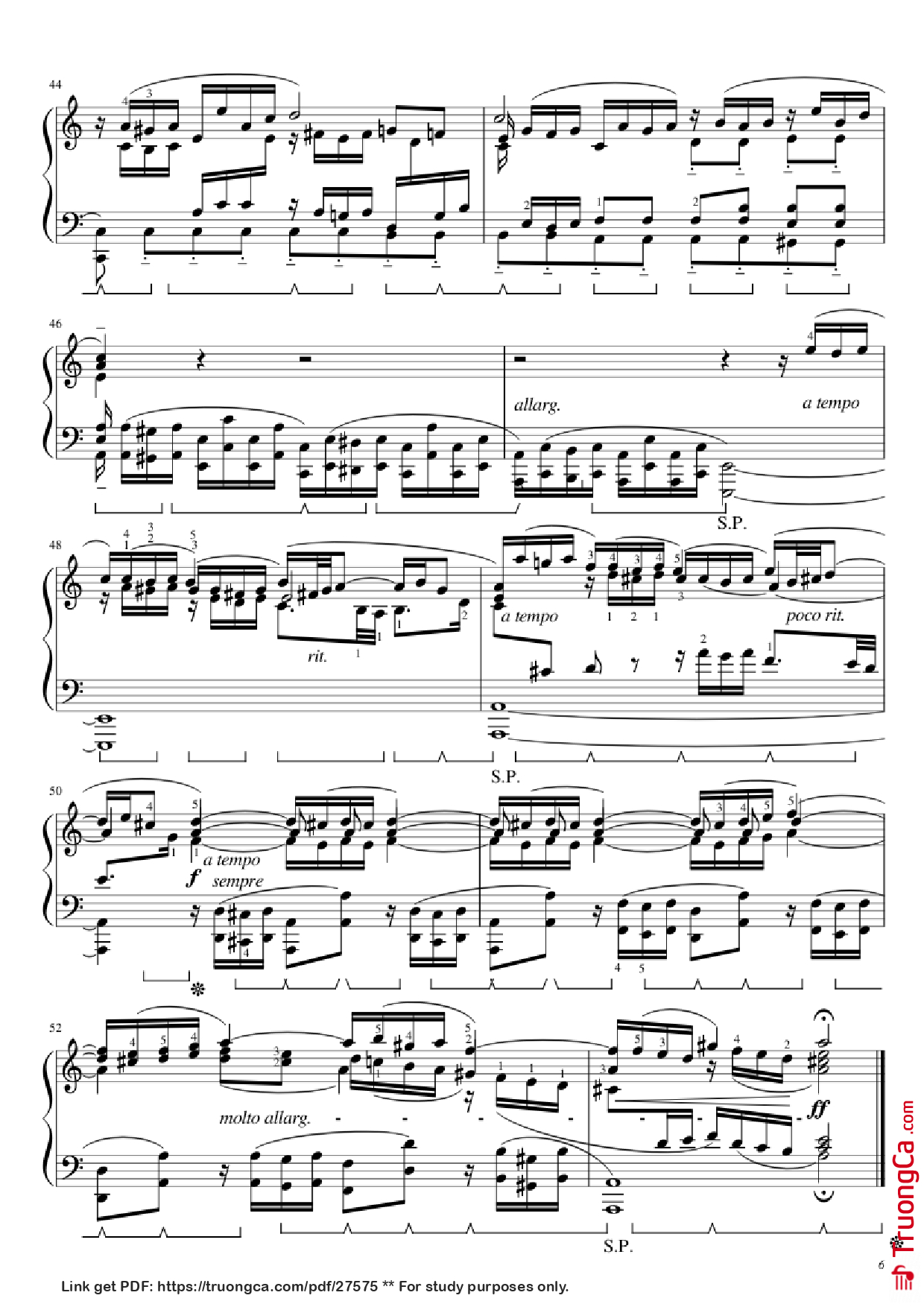 Trang 6 của Sheet nhạc PDF Piano bài hát BWV 543 Piano - J.S. Bach (1685 - 1750