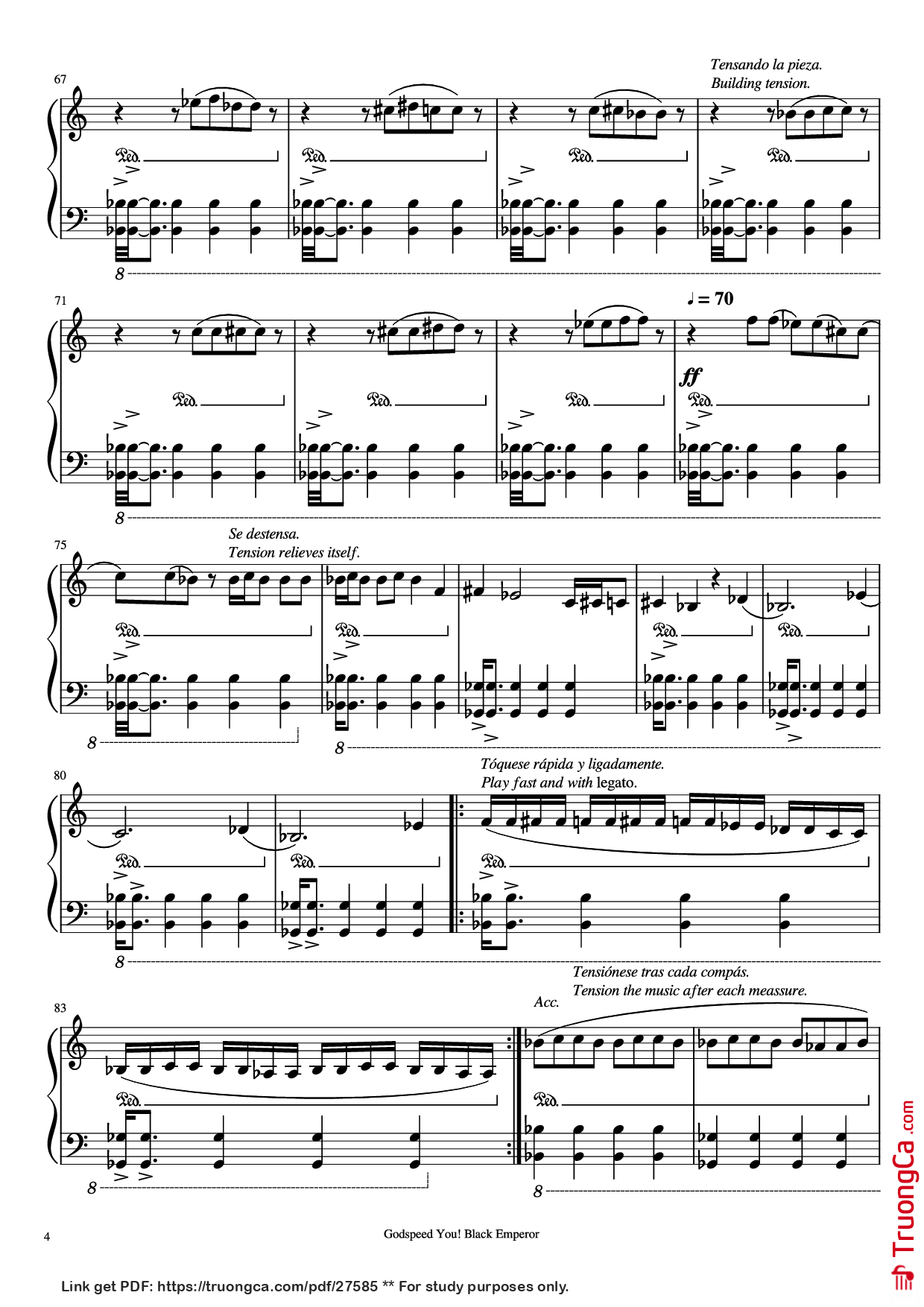 Trang 4 của Sheet nhạc PDF bài hát The Sad Mafioso Piano - Compositor: Godspeed You! Black Emperor