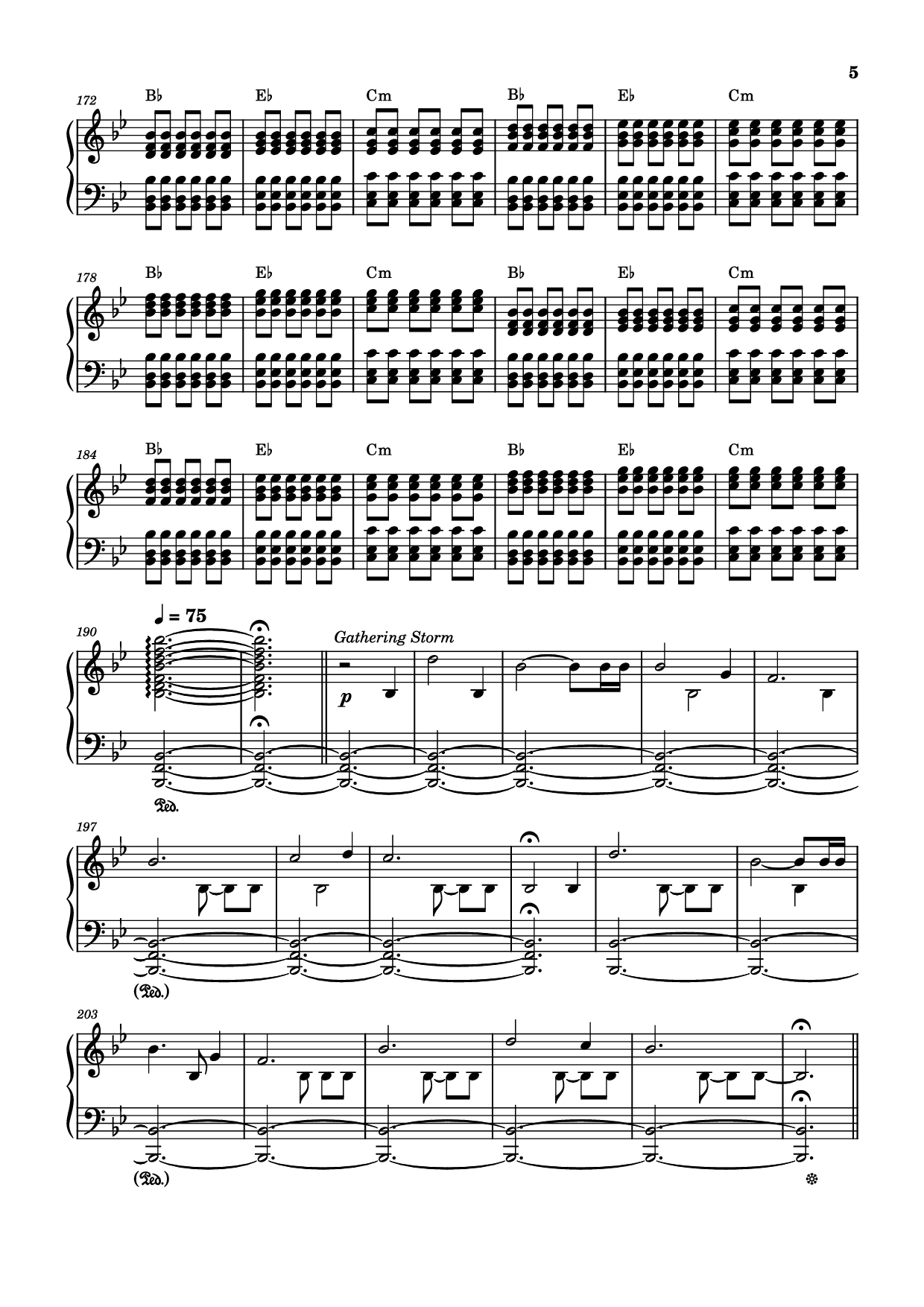 Trang 5 của Sheet nhạc PDF bài hát Storm/Gathering Storm Piano - Transcribed by: Sam Anderson
