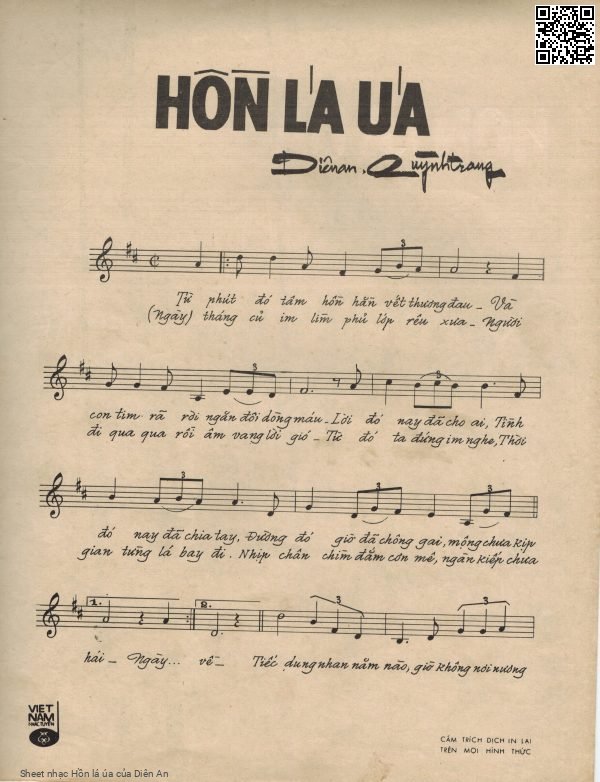 Trang 2 của Sheet nhạc PDF bài hát Hồn lá úa - Diên An, 1. Từ phút  đó tâm  hồn hằn vết thương  đau