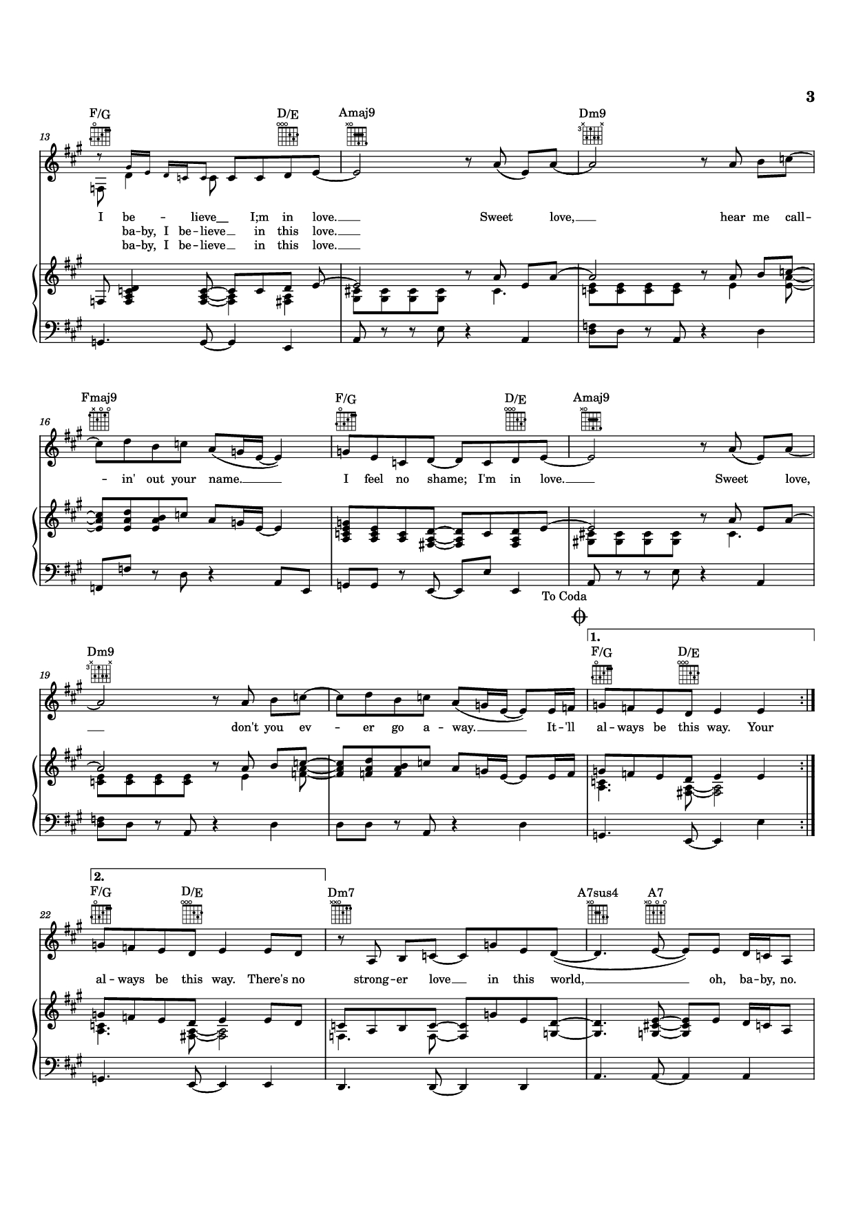 Trang 3 của Sheet nhạc PDF Piano bài hát SWEET LOVE Piano - Words and Music by GARY BIAS