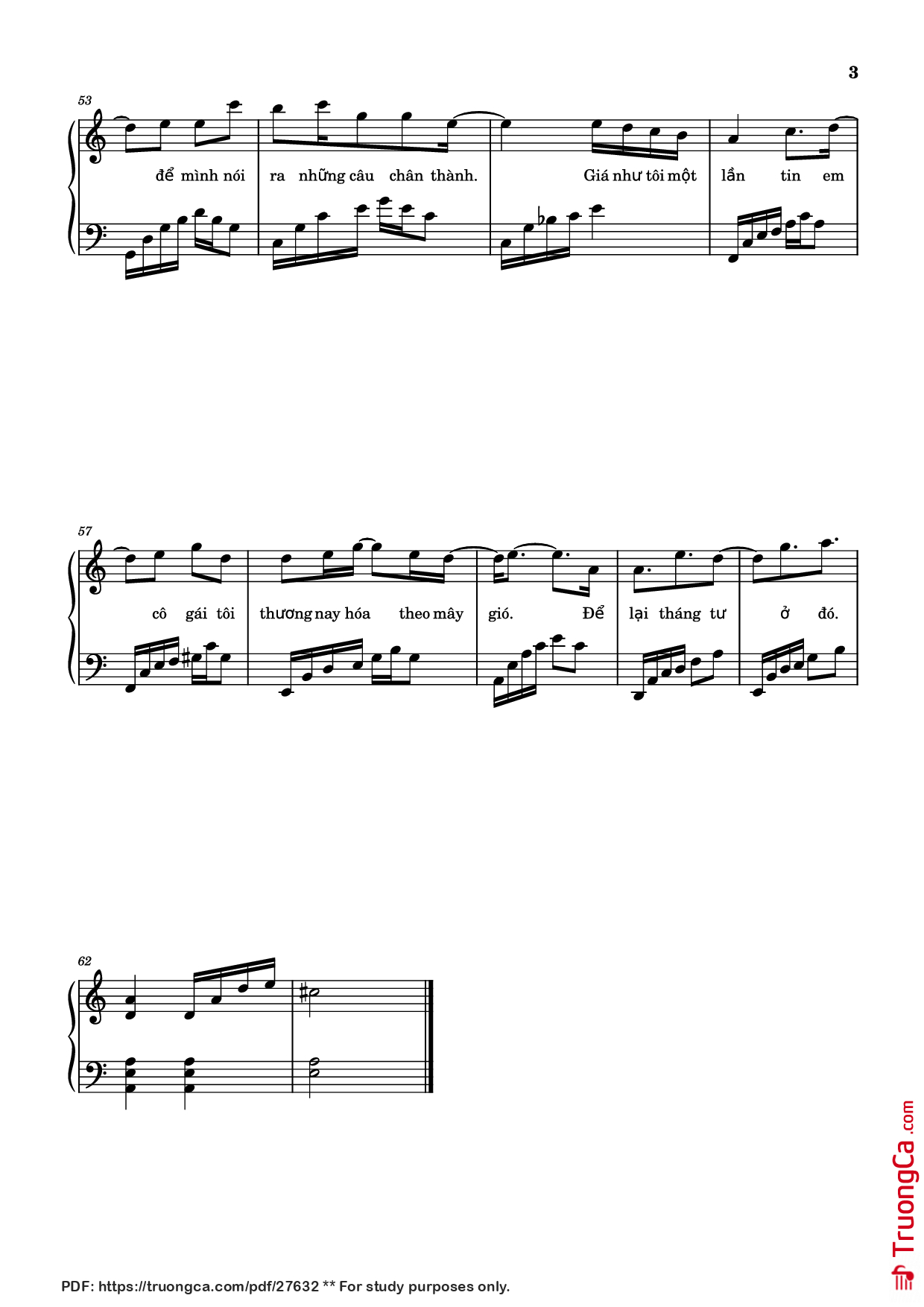 Trang 3 của Sheet nhạc PDF Piano bài hát Tháng Tư Là Lời Nói Dối Của Em Piano (easy) - Hà Anh Tuấn