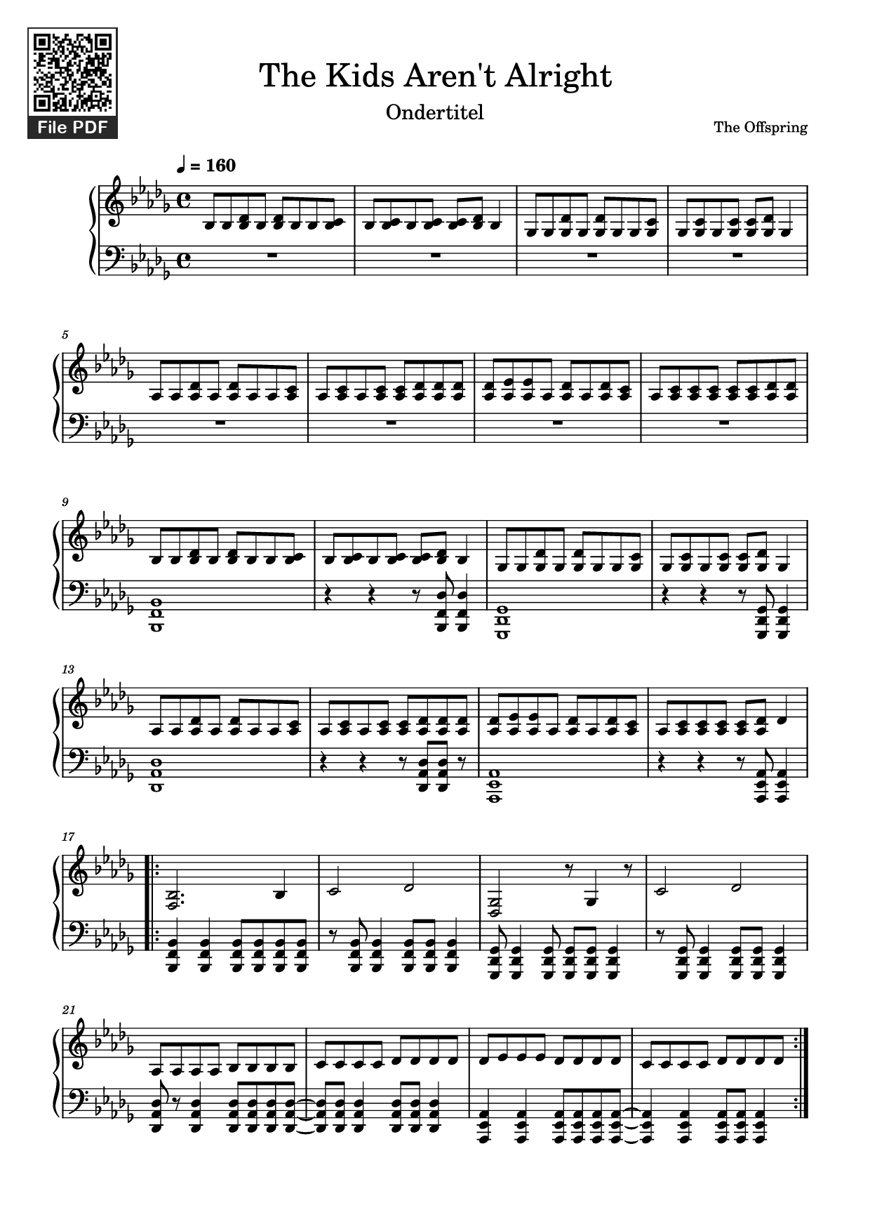 Trang 1 của Sheet nhạc PDF Piano bài hát The Kids Aren