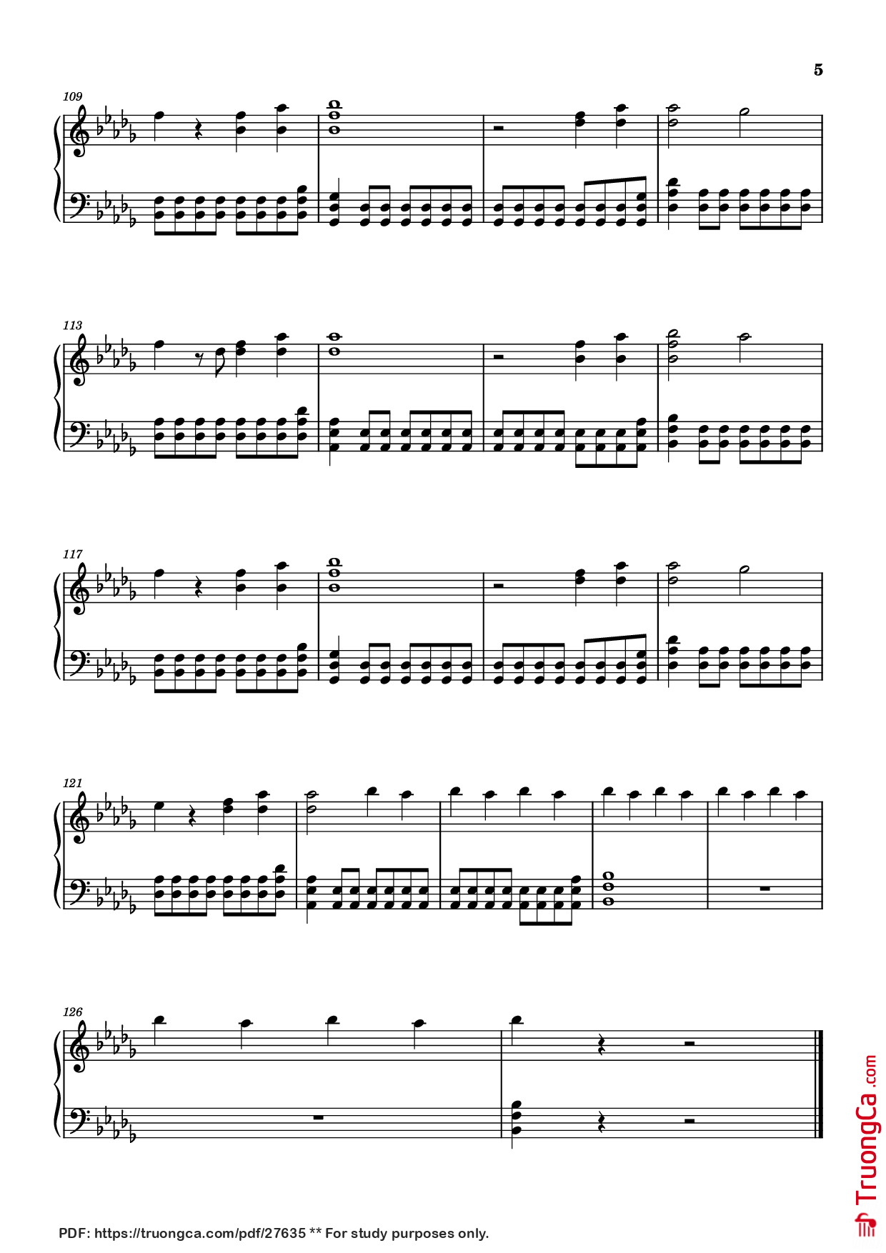 Trang 5 của Sheet nhạc PDF Piano bài hát The Kids Aren