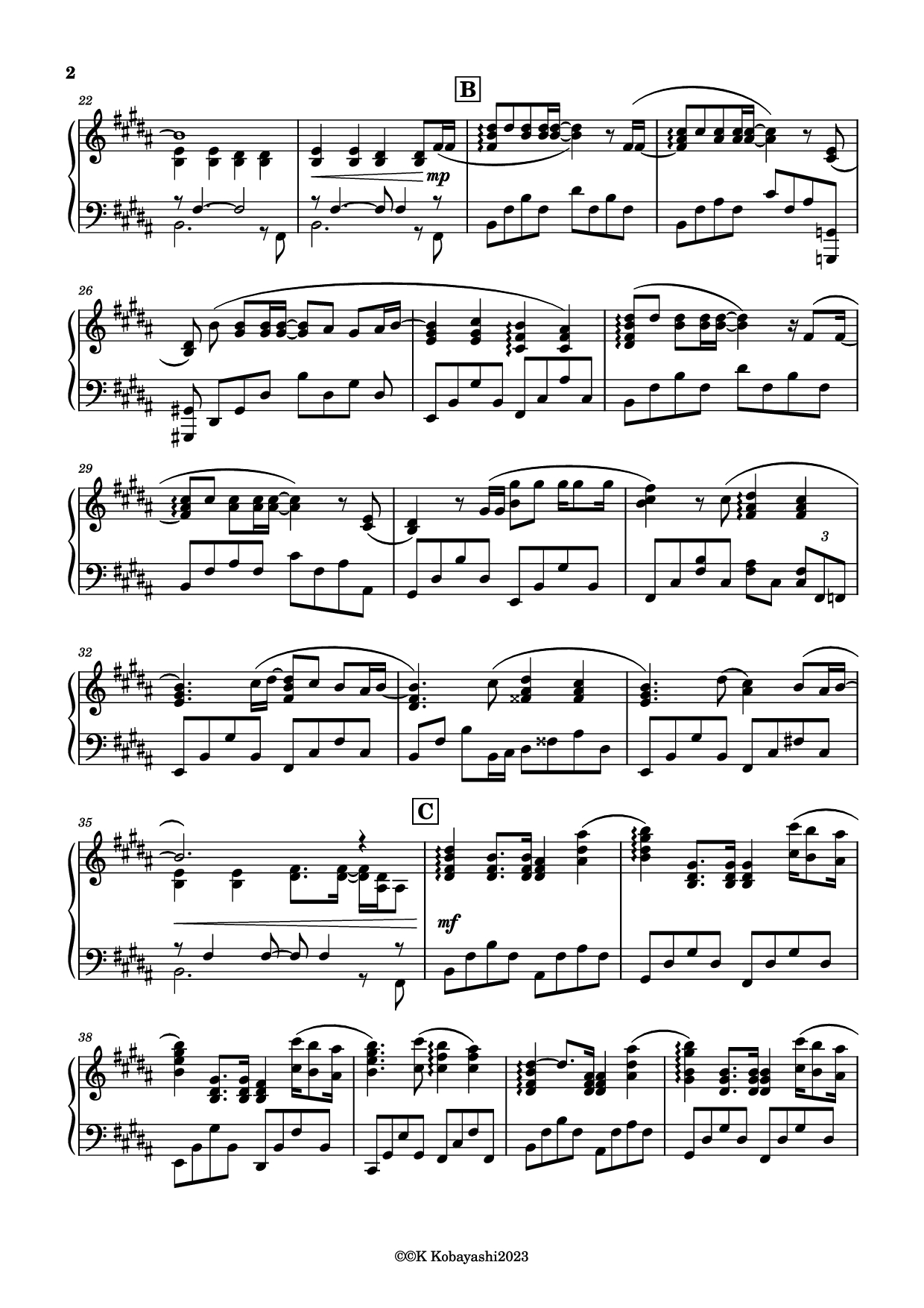Trang 2 của Sheet nhạc PDF Piano bài hát Endless Rain Piano - Composer:YOSHIKI