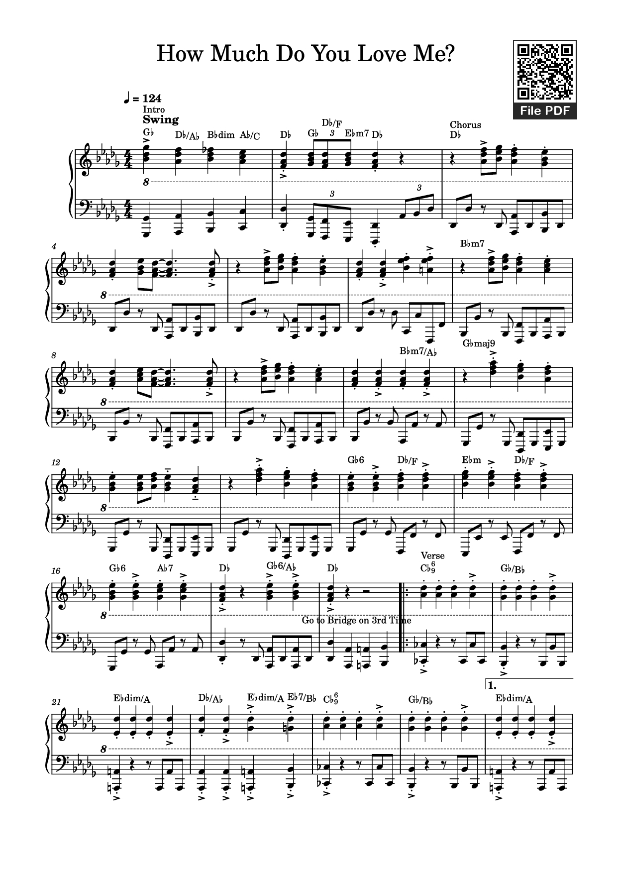 Trang 1 của Sheet nhạc PDF bài hát How Much Do You Love Me? Piano - Kelsea Ballerini