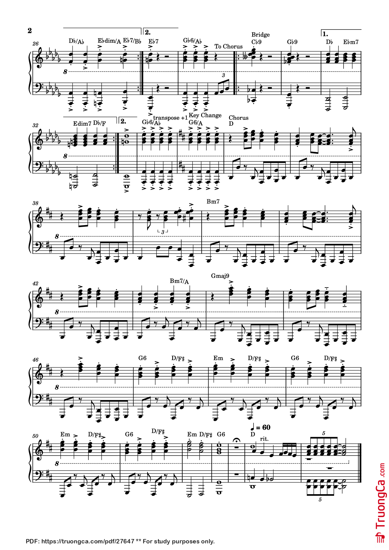 Trang 2 của Sheet nhạc PDF bài hát How Much Do You Love Me? Piano - Kelsea Ballerini