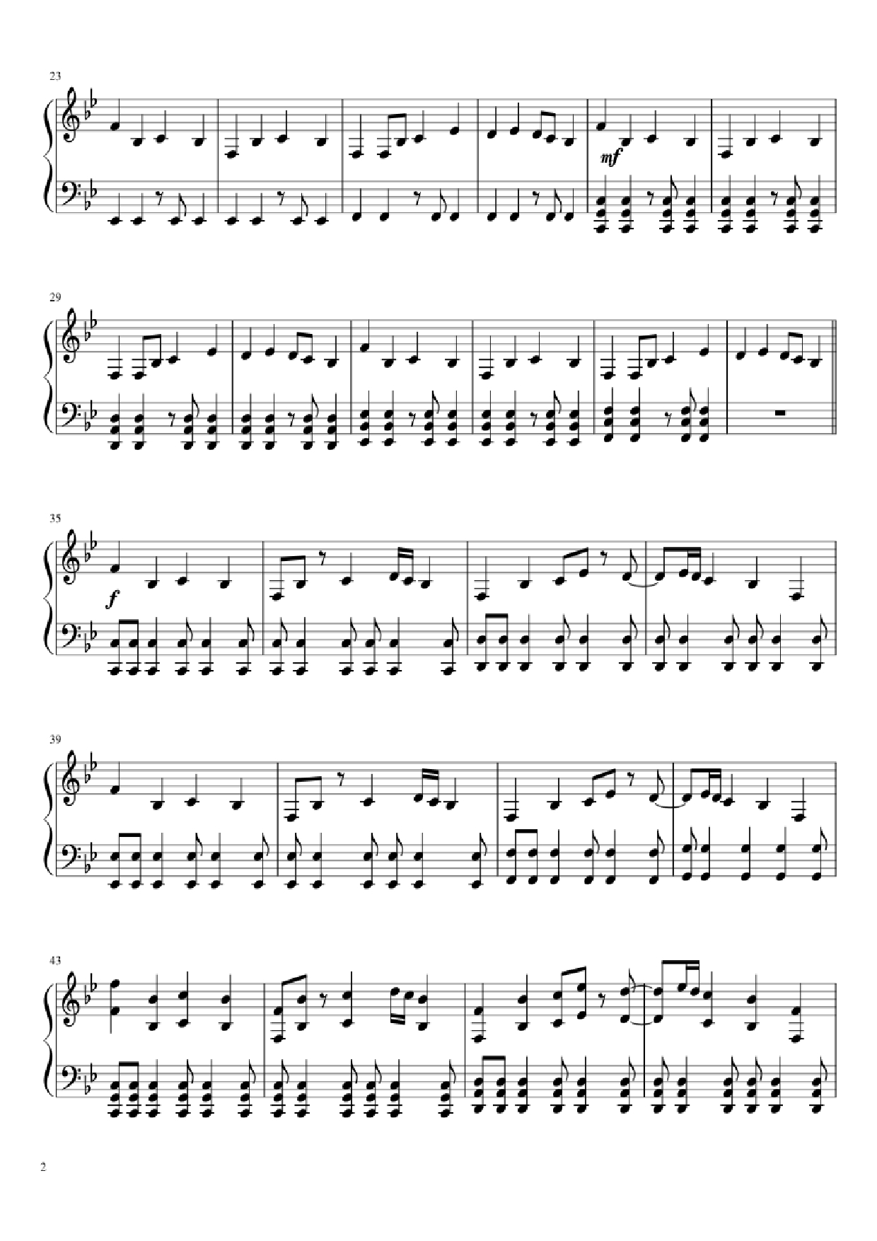 Trang 2 của Sheet nhạc PDF Piano bài hát Hopes and Dreams/Save the World Piano - Toby Fox