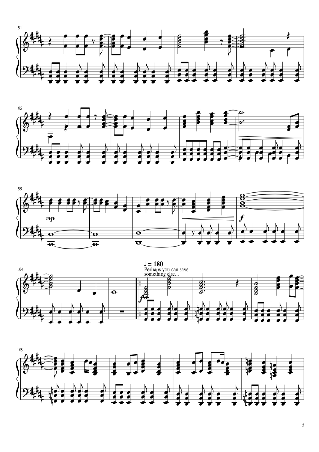 Trang 5 của Sheet nhạc PDF Piano bài hát Hopes and Dreams/Save the World Piano - Toby Fox