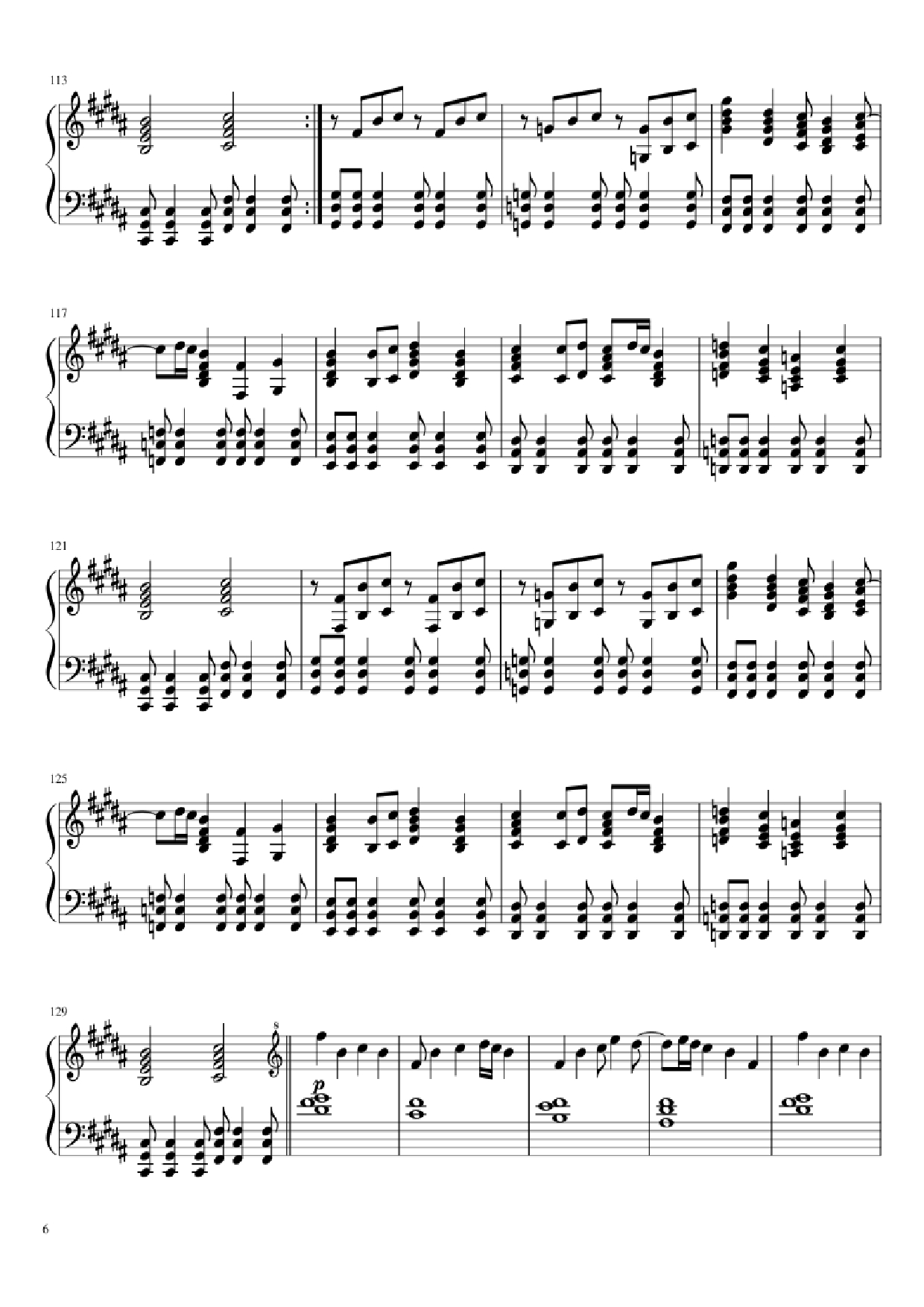 Trang 6 của Sheet nhạc PDF Piano bài hát Hopes and Dreams/Save the World Piano - Toby Fox