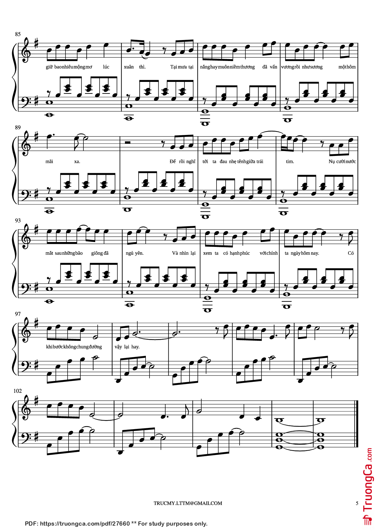 Trang 5 của Sheet nhạc PDF Piano bài hát Xuân thì Piano cover - Phan Mạnh Quỳnh