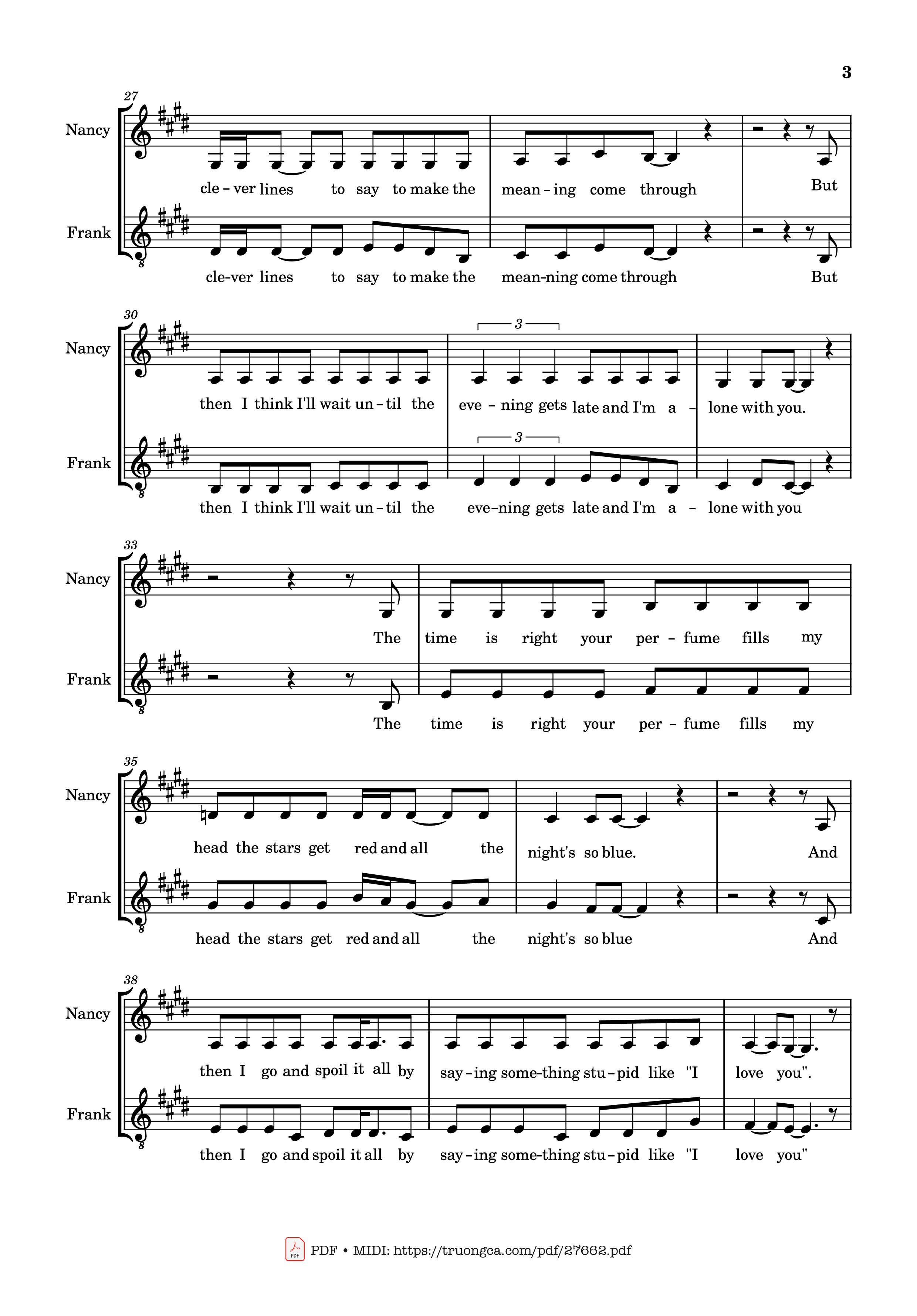 Trang 3 của Sheet nhạc PDF bài hát SOMETHING STUPID Nancy & Frank Sinatra - Words & Music  by C. Carson Parks